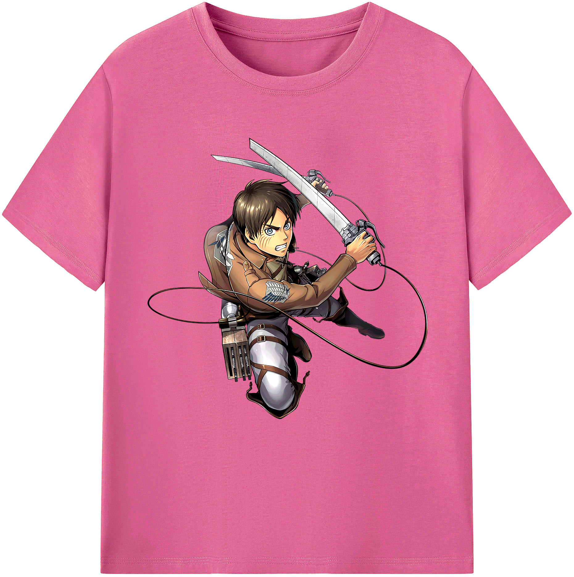（画像用） 進撃の巨人 エレン･イェーガー Attack on Titan Eren Jäger レディースカジュアルプリントTシャツ（綿100％）