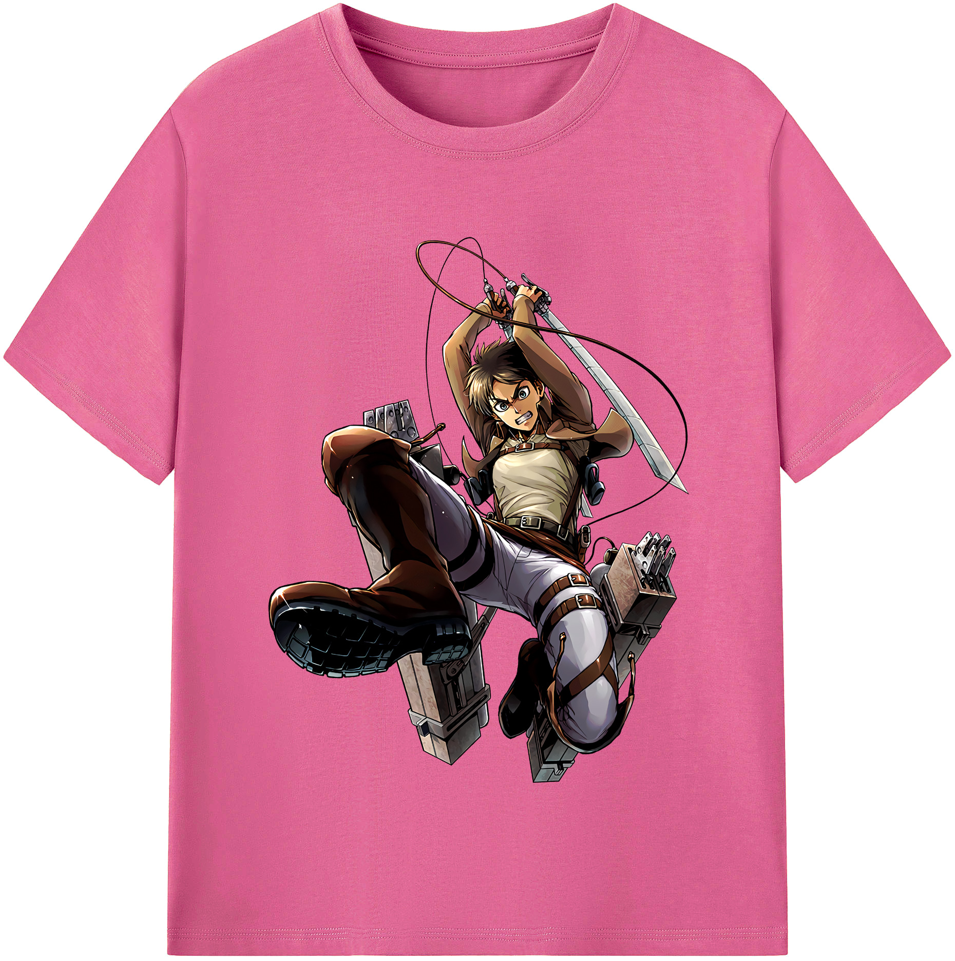 （画像用） 進撃の巨人 エレン･イェーガー Attack on Titan Eren Jäger レディースカジュアルプリントTシャツ（綿100％）