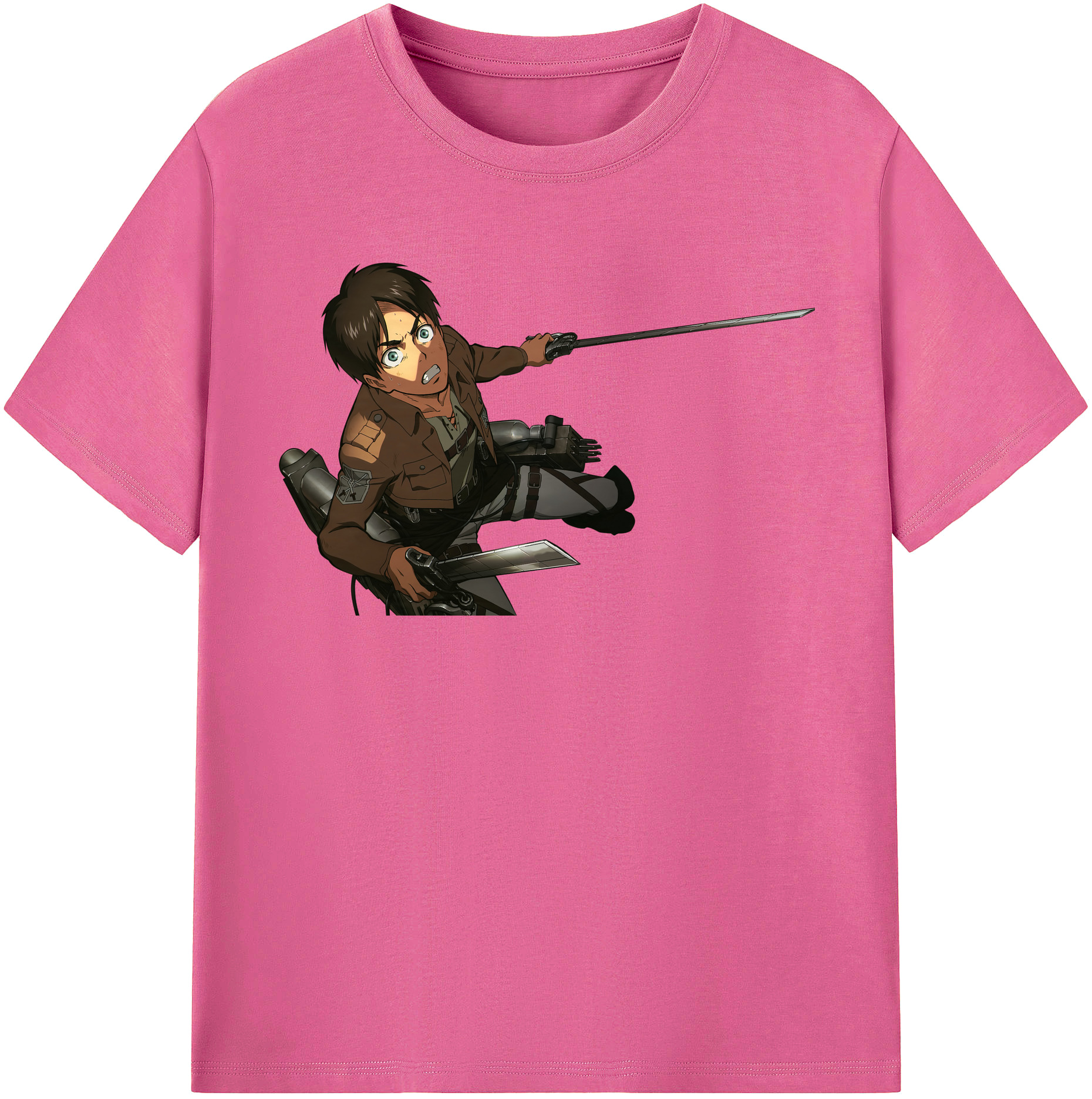 （画像用） 進撃の巨人 エレン･イェーガー Attack on Titan Eren Jäger レディースカジュアルプリントTシャツ（綿100％）
