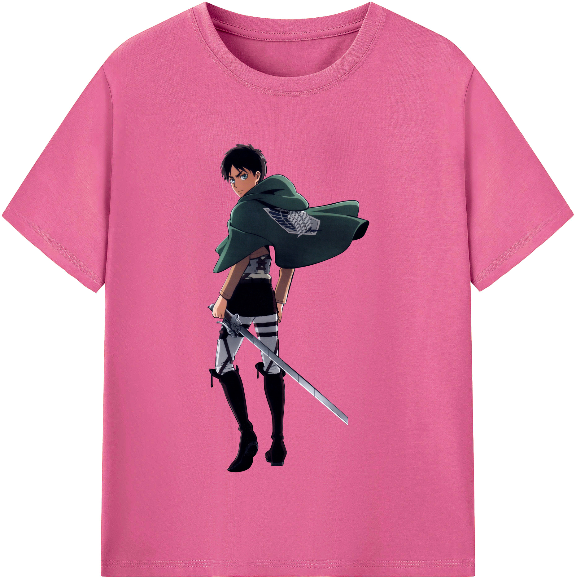 （画像用） 進撃の巨人 エレン･イェーガー Attack on Titan Eren Jäger レディースカジュアルプリントTシャツ（綿100％）