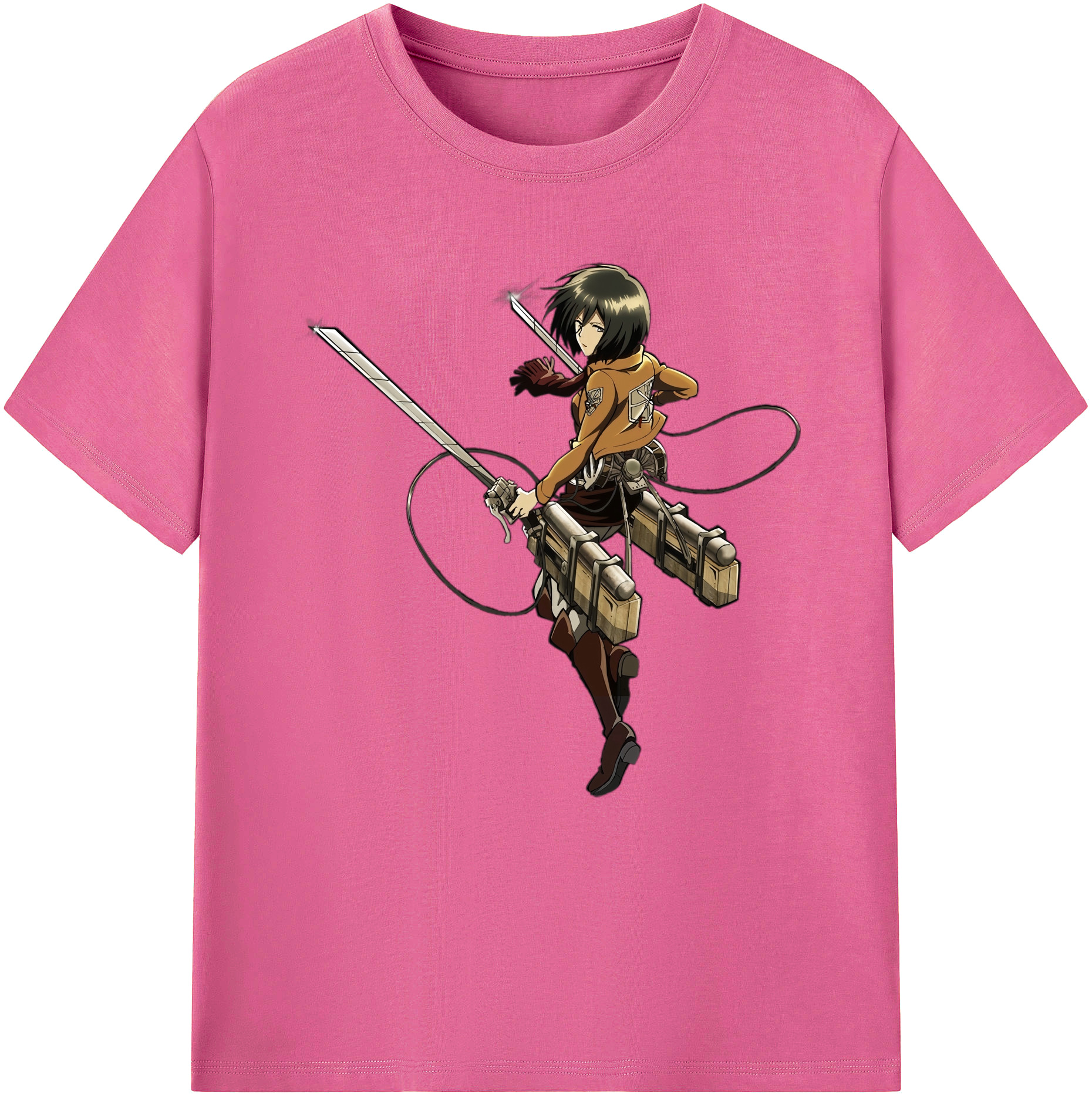 （画像用） 進撃の巨人 ミカサ·アッカーマン Attack on Titan Mikasa Ackerman レディースカジュアルプリントTシャツ（綿100％）