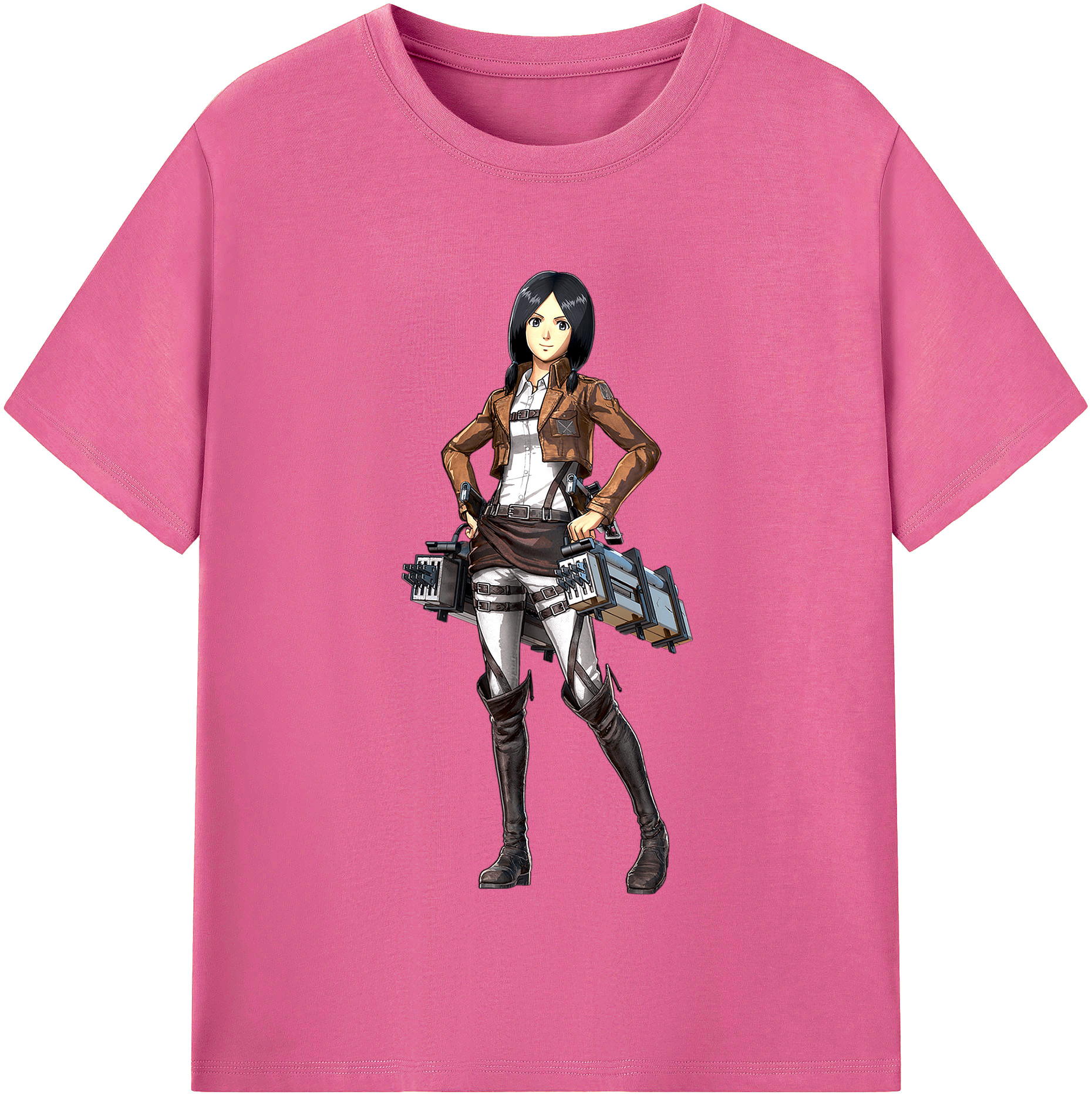 （画像用） 進撃の巨人 ミカサ·アッカーマン Attack on Titan Mikasa Ackerman レディースカジュアルプリントTシャツ（綿100％）