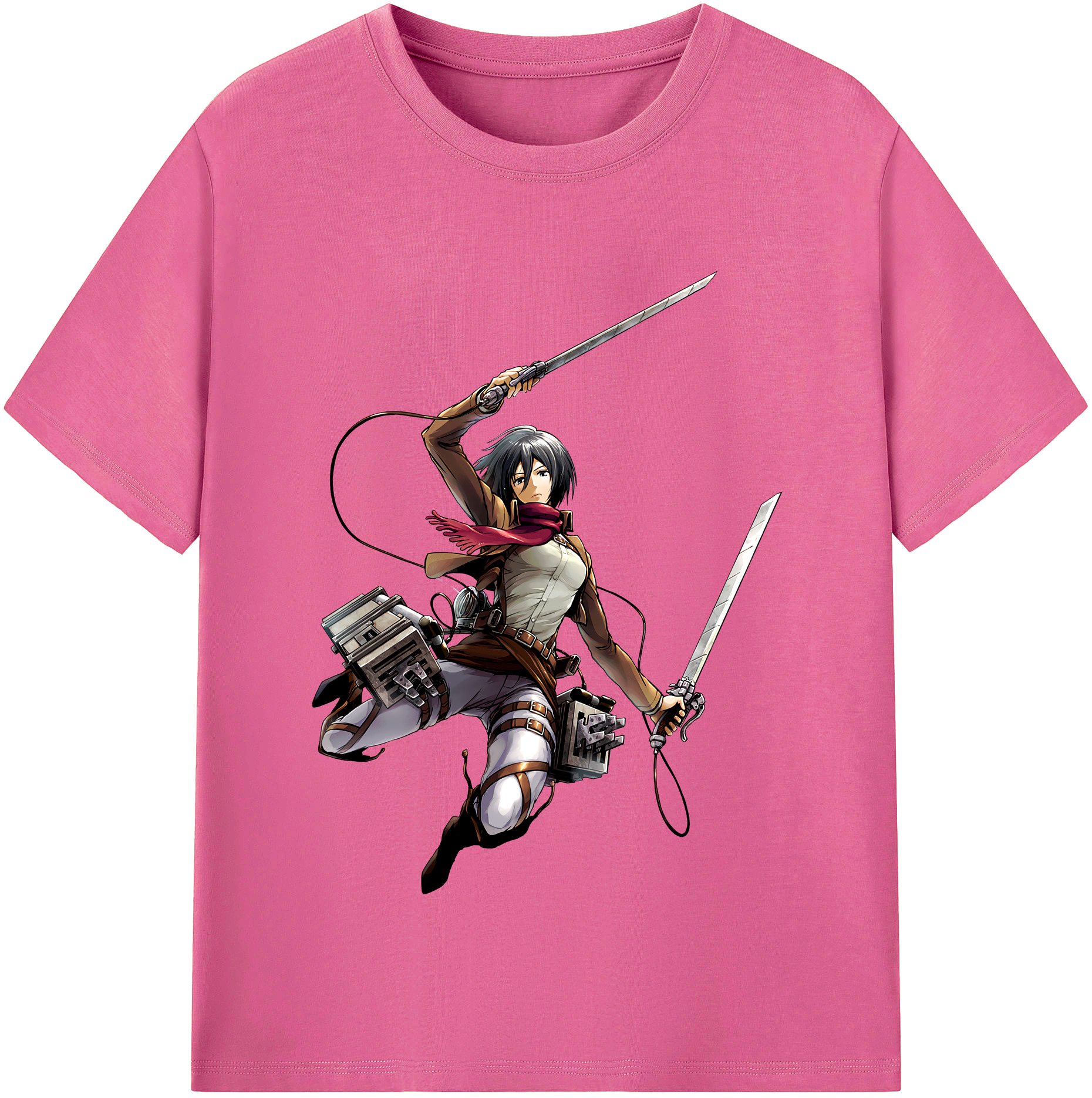 （画像用） 進撃の巨人 ミカサ·アッカーマン Attack on Titan Mikasa Ackerman レディースカジュアルプリントTシャツ（綿100％）