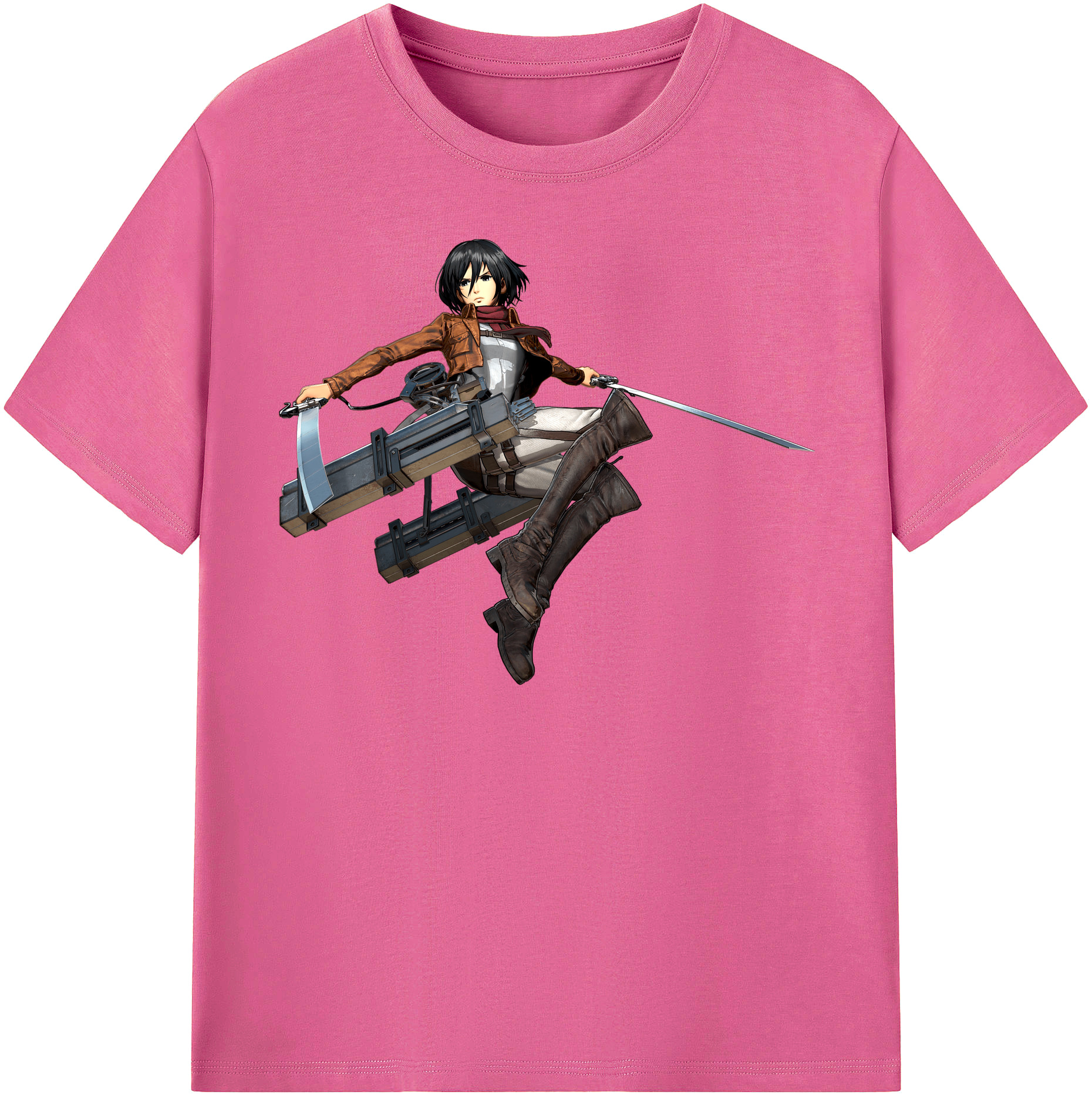 （画像用） 進撃の巨人 ミカサ·アッカーマン Attack on Titan Mikasa Ackerman レディースカジュアルプリントTシャツ（綿100％）