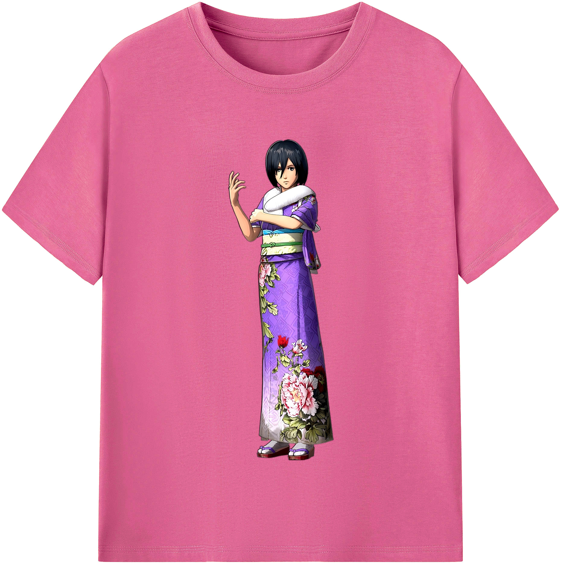 （画像用） 進撃の巨人 ミカサ·アッカーマン Attack on Titan Mikasa Ackerman レディースカジュアルプリントTシャツ（綿100％）