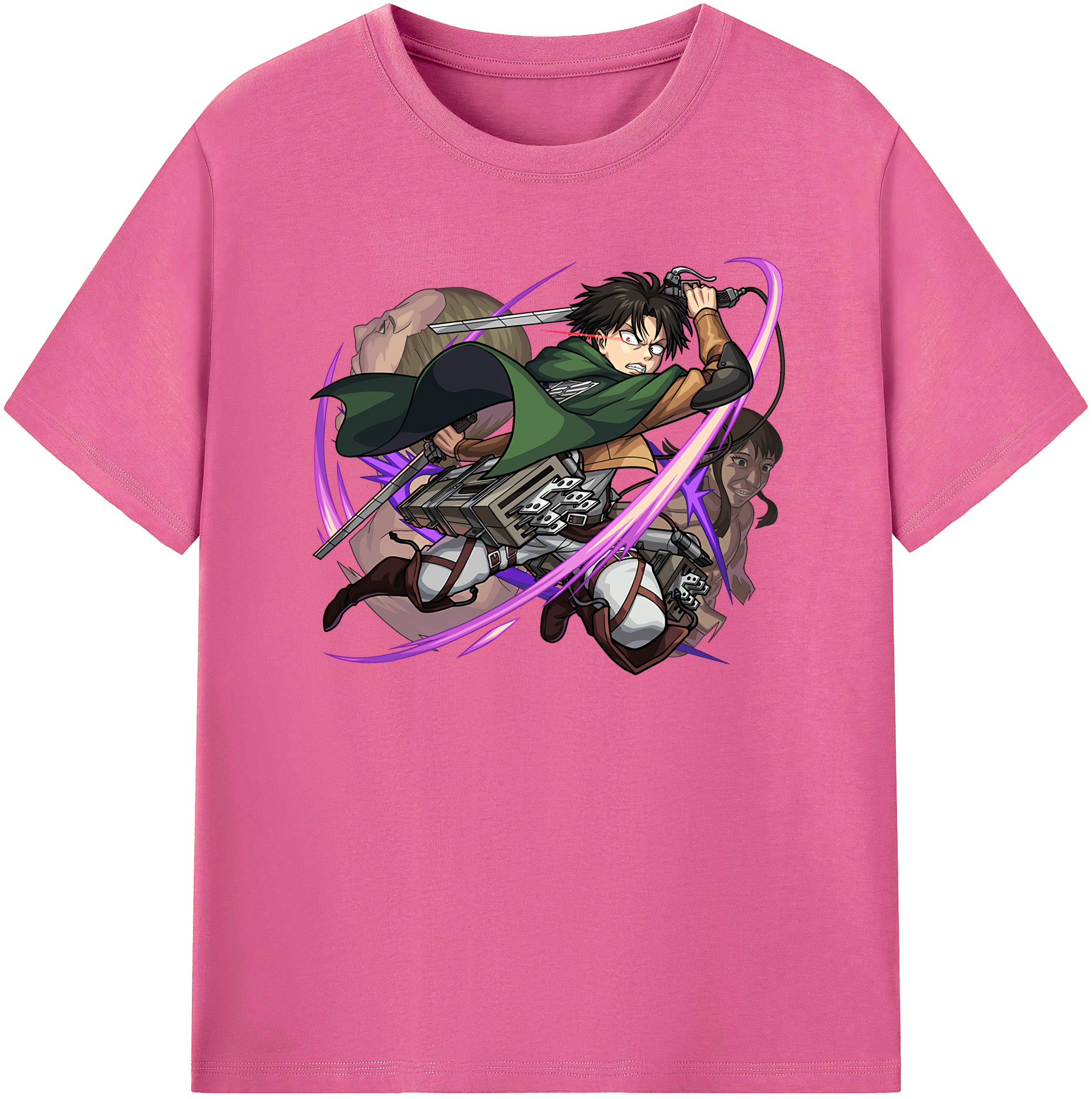 （画像用） 進撃の巨人 リヴァイ·アッカーマン Attack on Titan Levi Ackerman レディースカジュアルプリントTシャツ（綿100％）