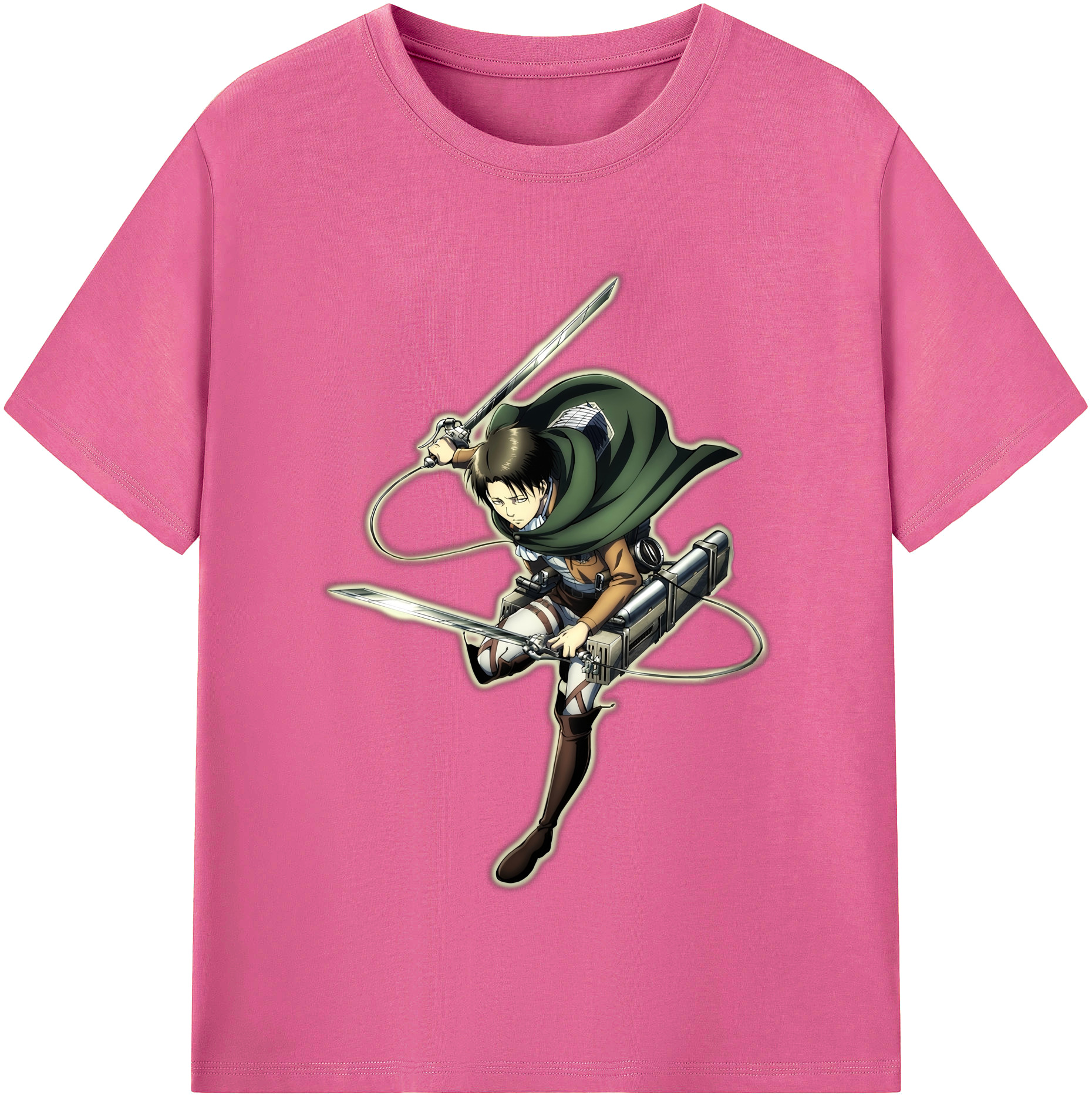 （画像用） 進撃の巨人 リヴァイ·アッカーマン Attack on Titan Levi Ackerman レディースカジュアルプリントTシャツ（綿100％）