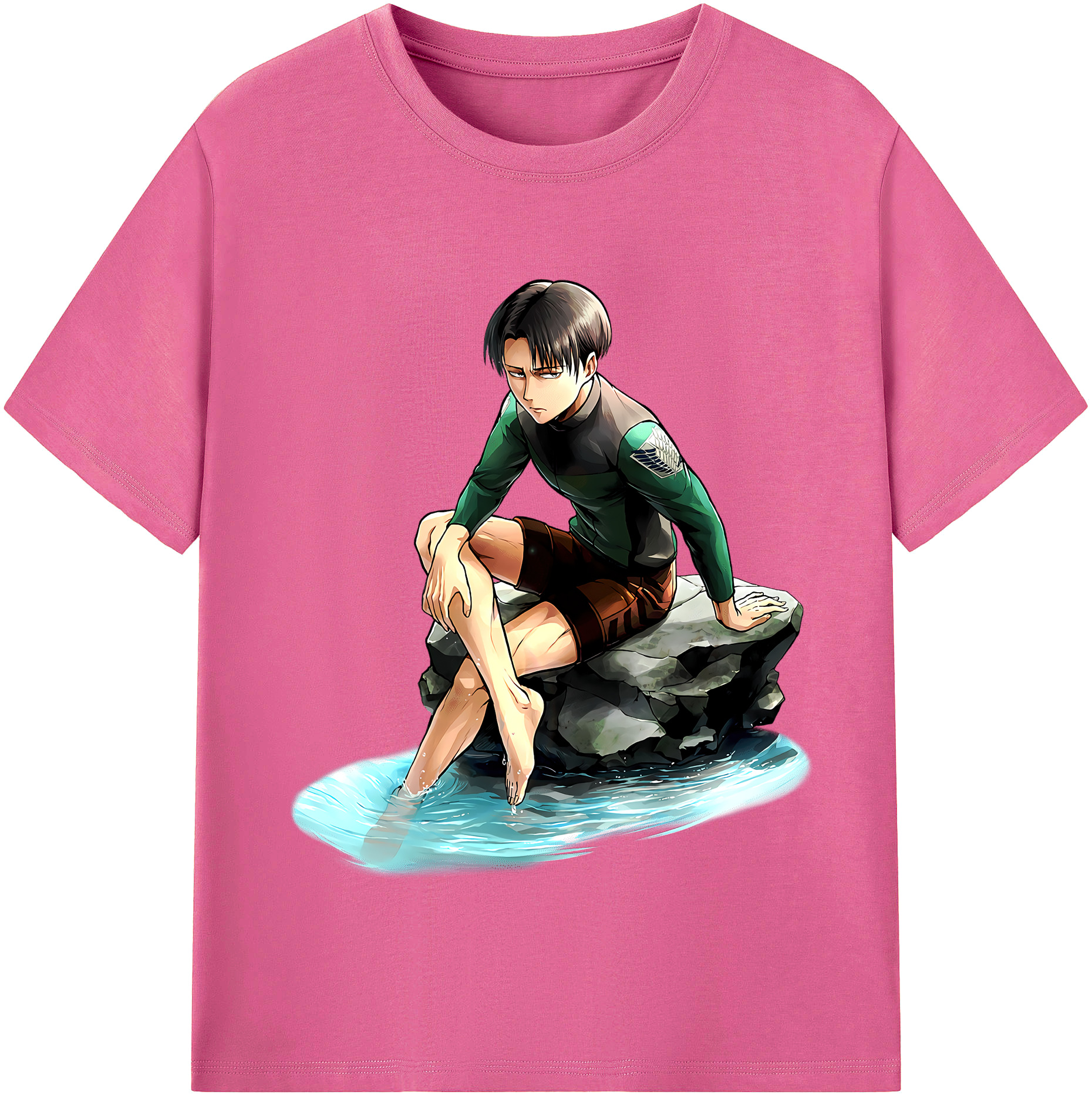 （画像用） 進撃の巨人 リヴァイ·アッカーマン Attack on Titan Levi Ackerman レディースカジュアルプリントTシャツ（綿100％）