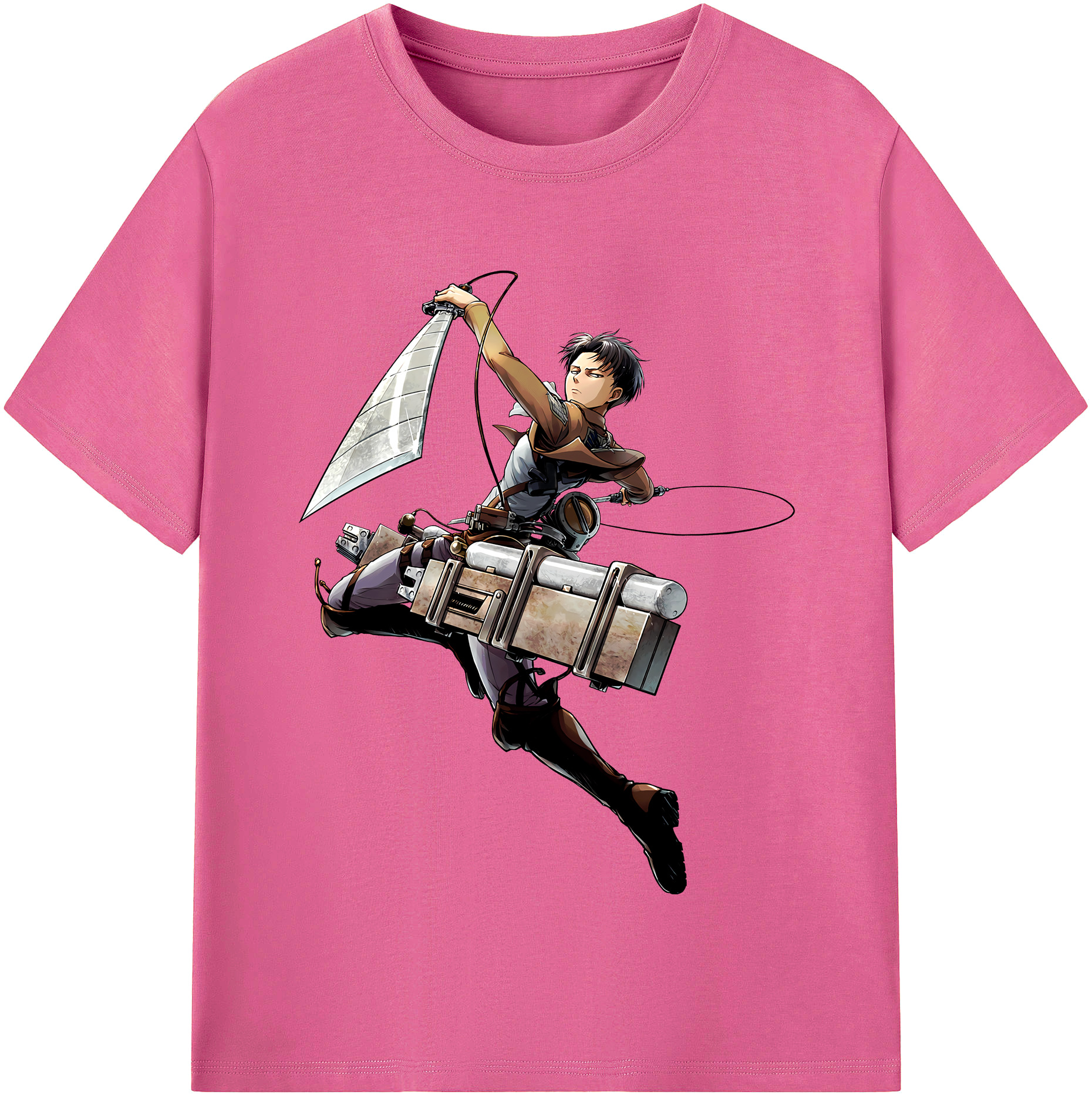 （画像用） 進撃の巨人 リヴァイ·アッカーマン Attack on Titan Levi Ackerman レディースカジュアルプリントTシャツ（綿100％）