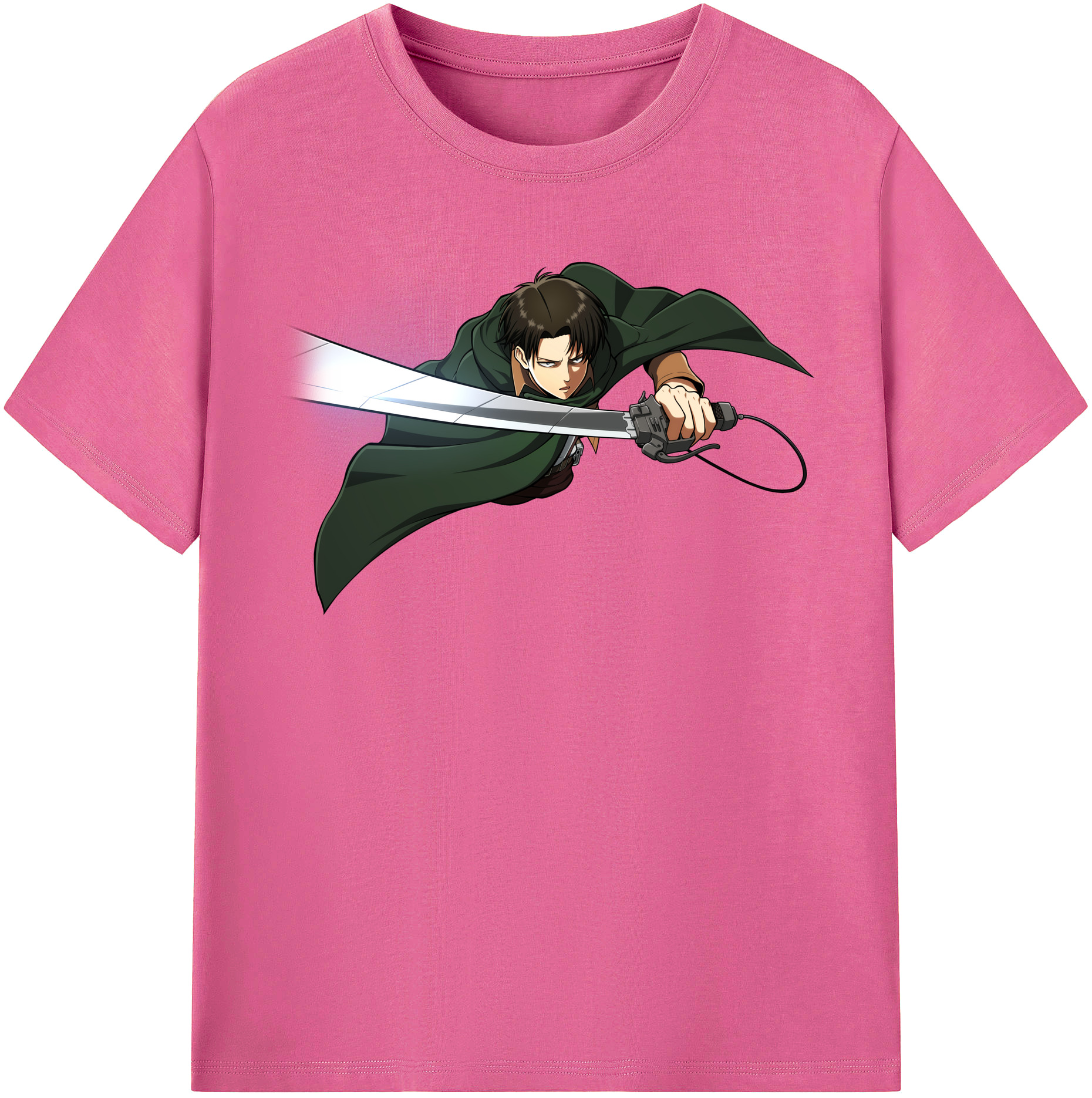 （画像用） 進撃の巨人 リヴァイ·アッカーマン Attack on Titan Levi Ackerman レディースカジュアルプリントTシャツ（綿100％）