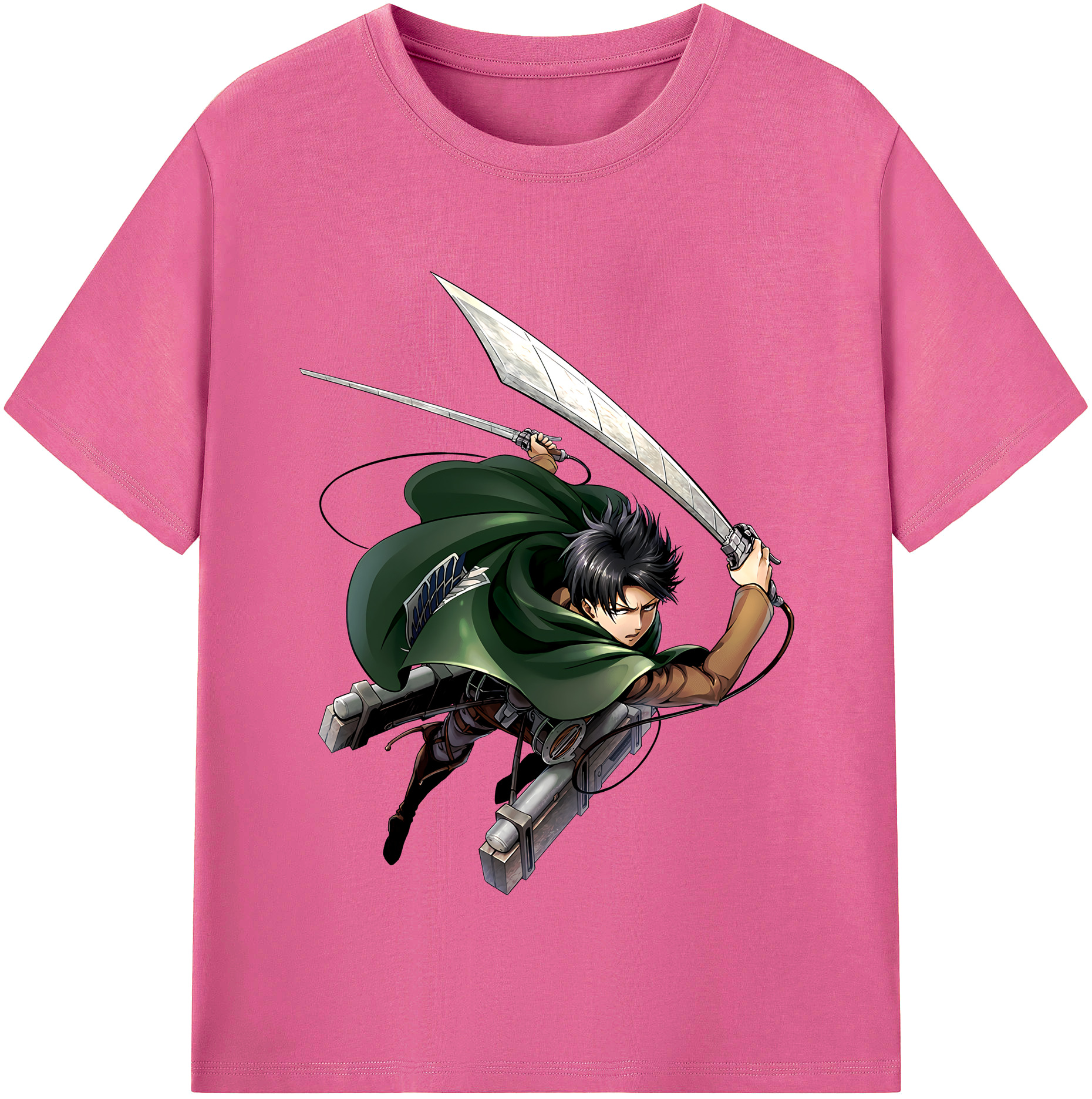 （画像用） 進撃の巨人 リヴァイ·アッカーマン Attack on Titan Levi Ackerman レディースカジュアルプリントTシャツ（綿100％）