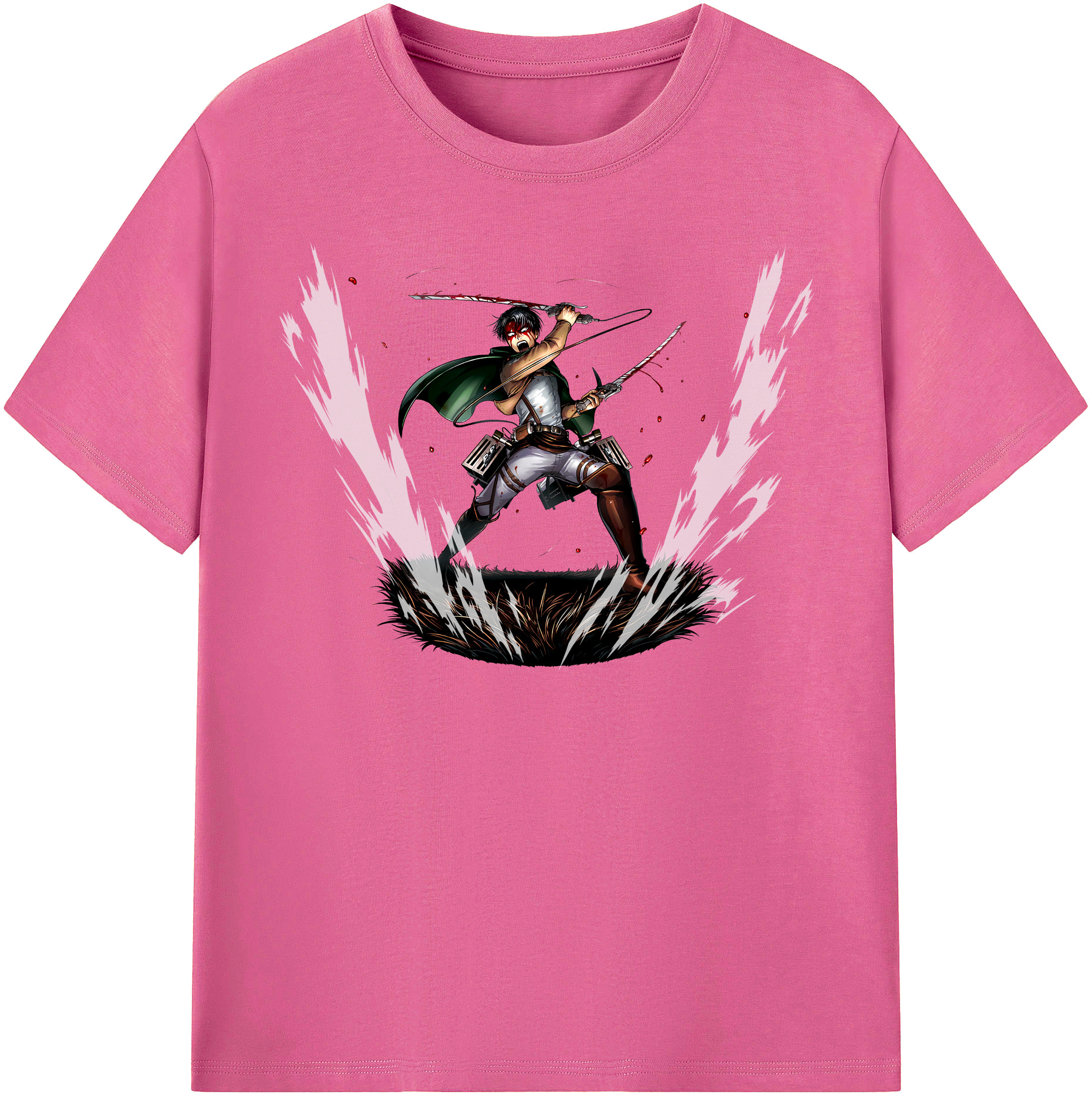 （画像用） 進撃の巨人 リヴァイ·アッカーマン Attack on Titan Levi Ackerman レディースカジュアルプリントTシャツ（綿100％）