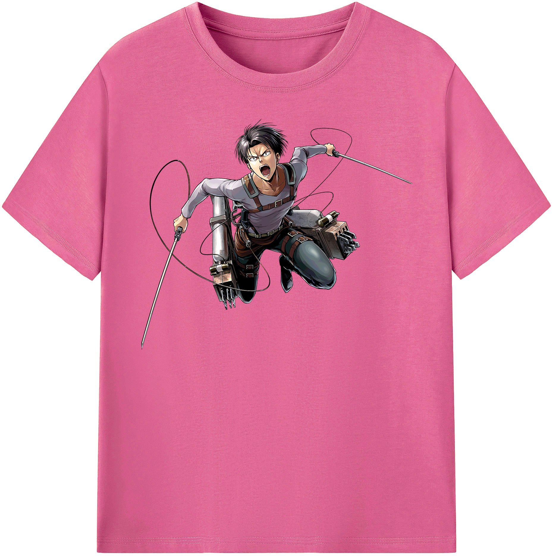 （画像用） 進撃の巨人 リヴァイ·アッカーマン Attack on Titan Levi Ackerman レディースカジュアルプリントTシャツ（綿100％）