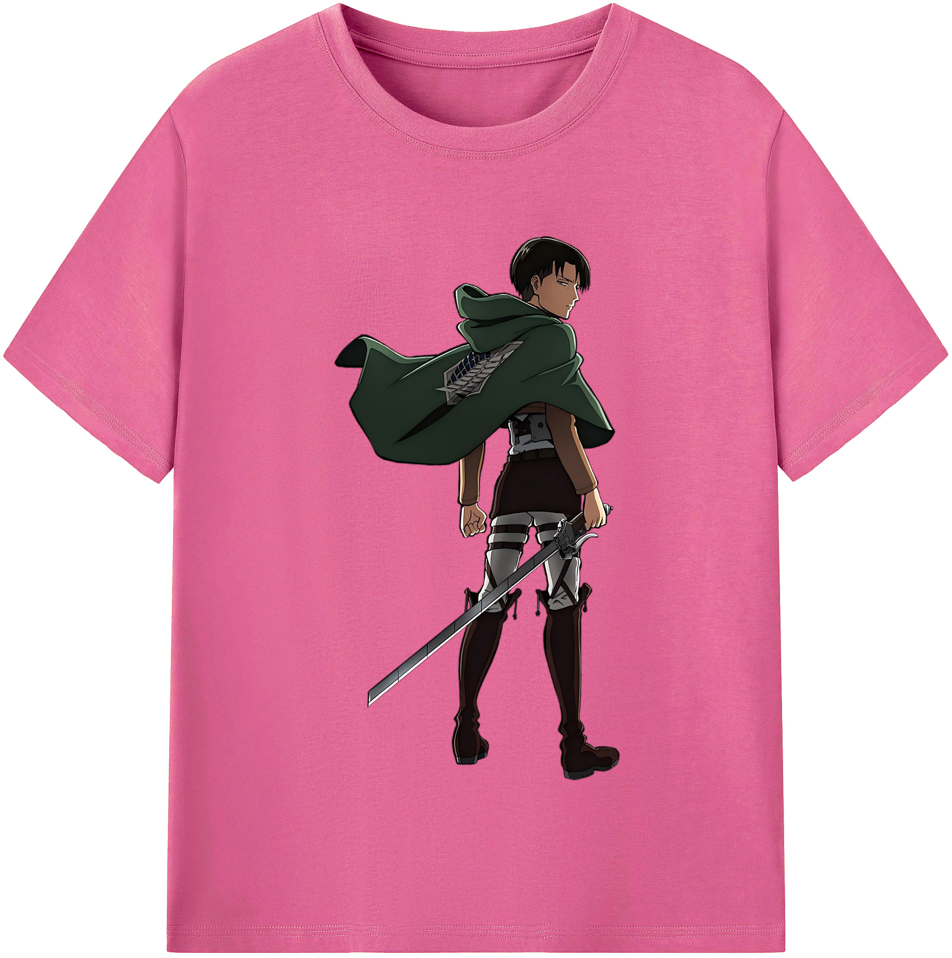 （画像用） 進撃の巨人 リヴァイ·アッカーマン Attack on Titan Levi Ackerman レディースカジュアルプリントTシャツ（綿100％）