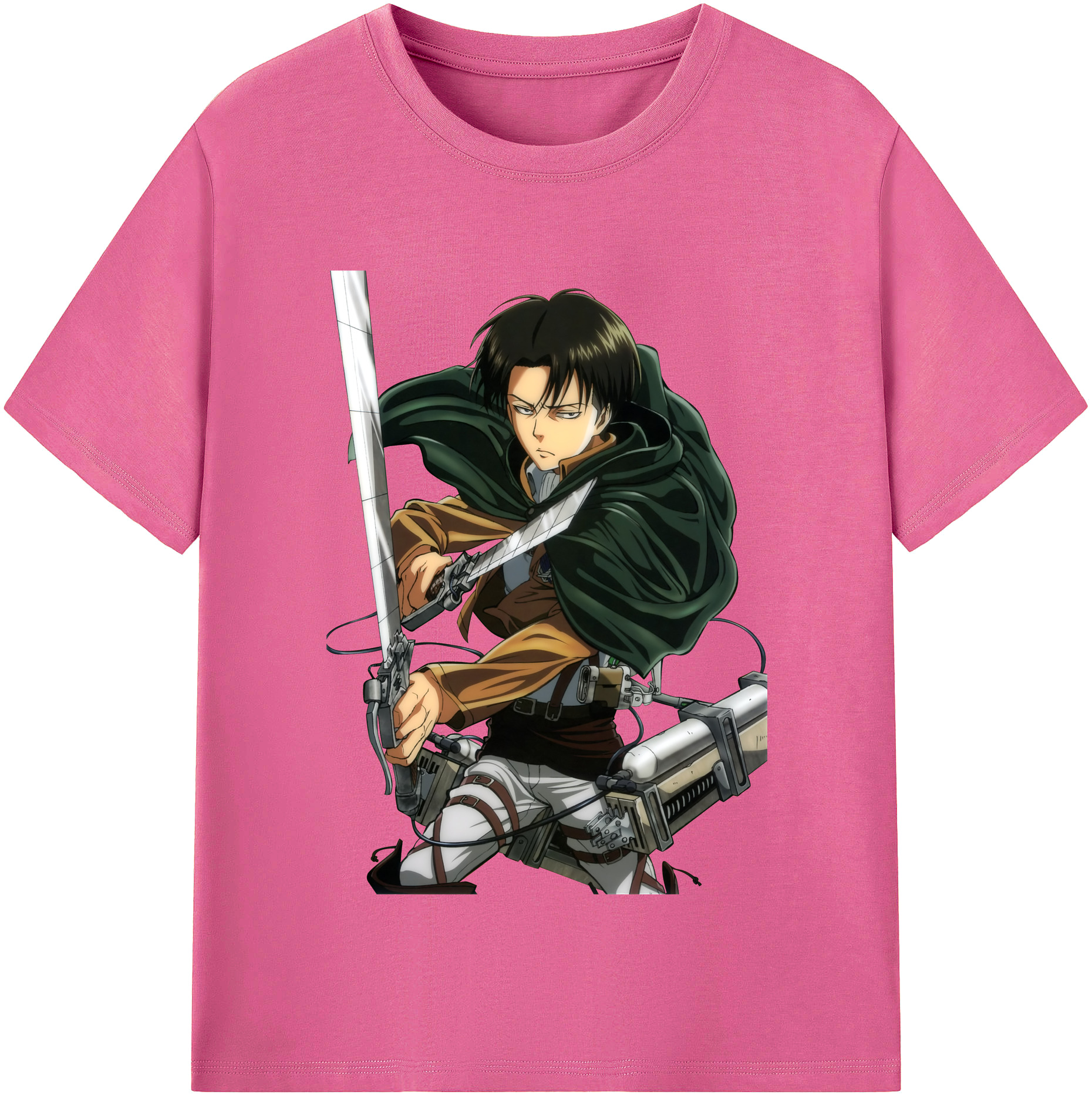 （画像用） 進撃の巨人 リヴァイ·アッカーマン Attack on Titan Levi Ackerman レディースカジュアルプリントTシャツ（綿100％）