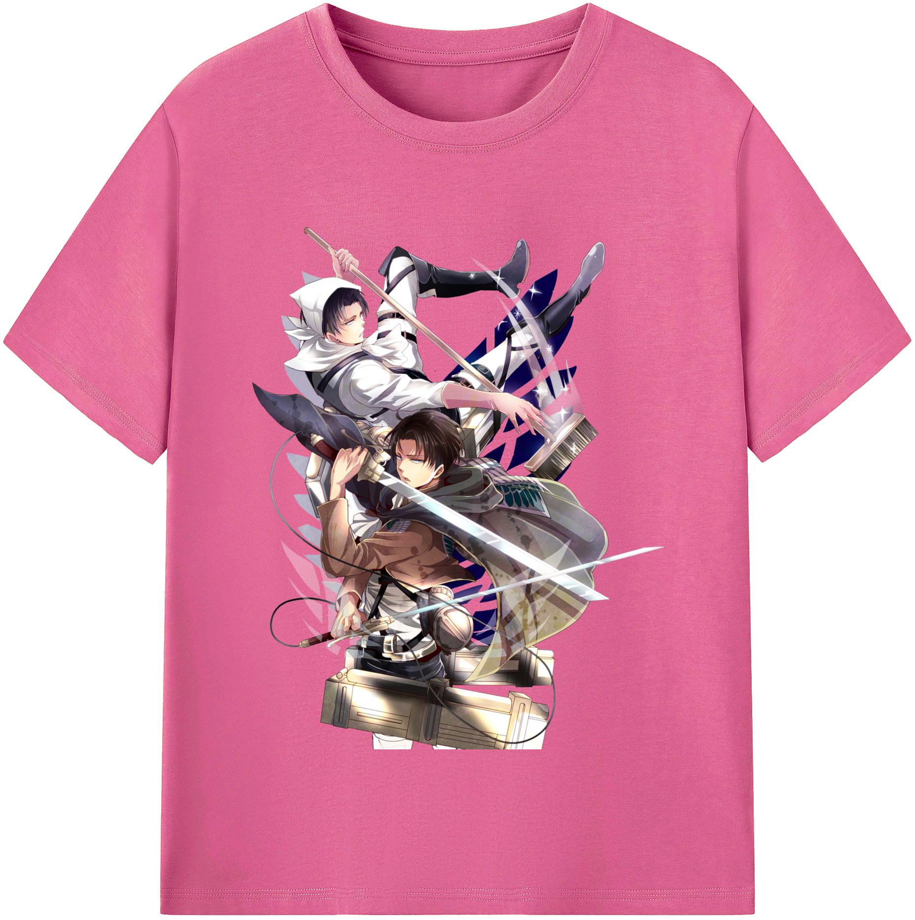 （画像用） 進撃の巨人 リヴァイ·アッカーマン Attack on Titan Levi Ackerman レディースカジュアルプリントTシャツ（綿100％）