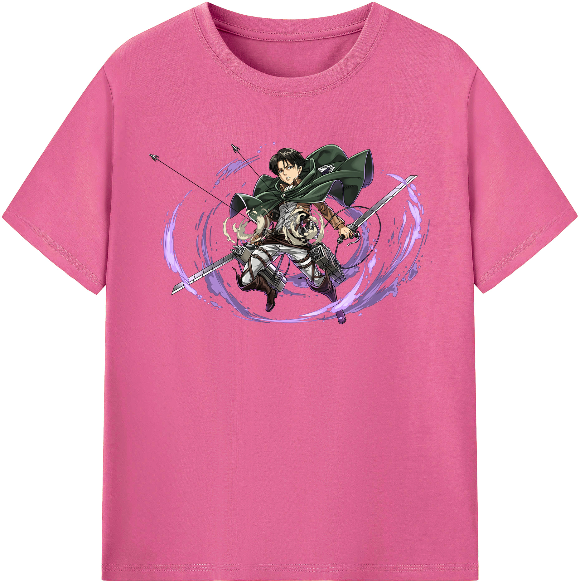 （画像用） 進撃の巨人 リヴァイ·アッカーマン Attack on Titan Levi Ackerman レディースカジュアルプリントTシャツ（綿100％）