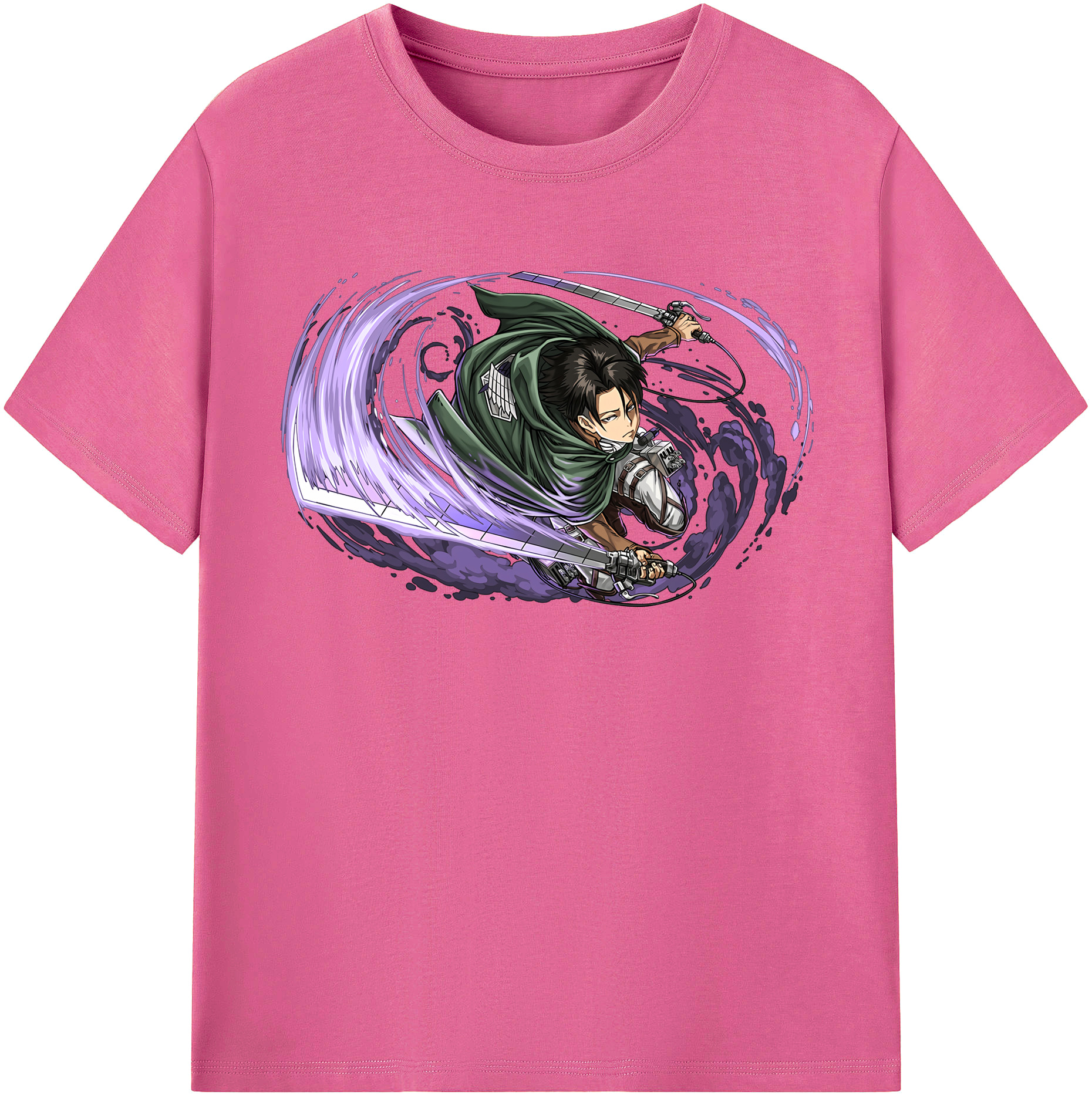 （画像用） 進撃の巨人 リヴァイ·アッカーマン Attack on Titan Levi Ackerman レディースカジュアルプリントTシャツ（綿100％）