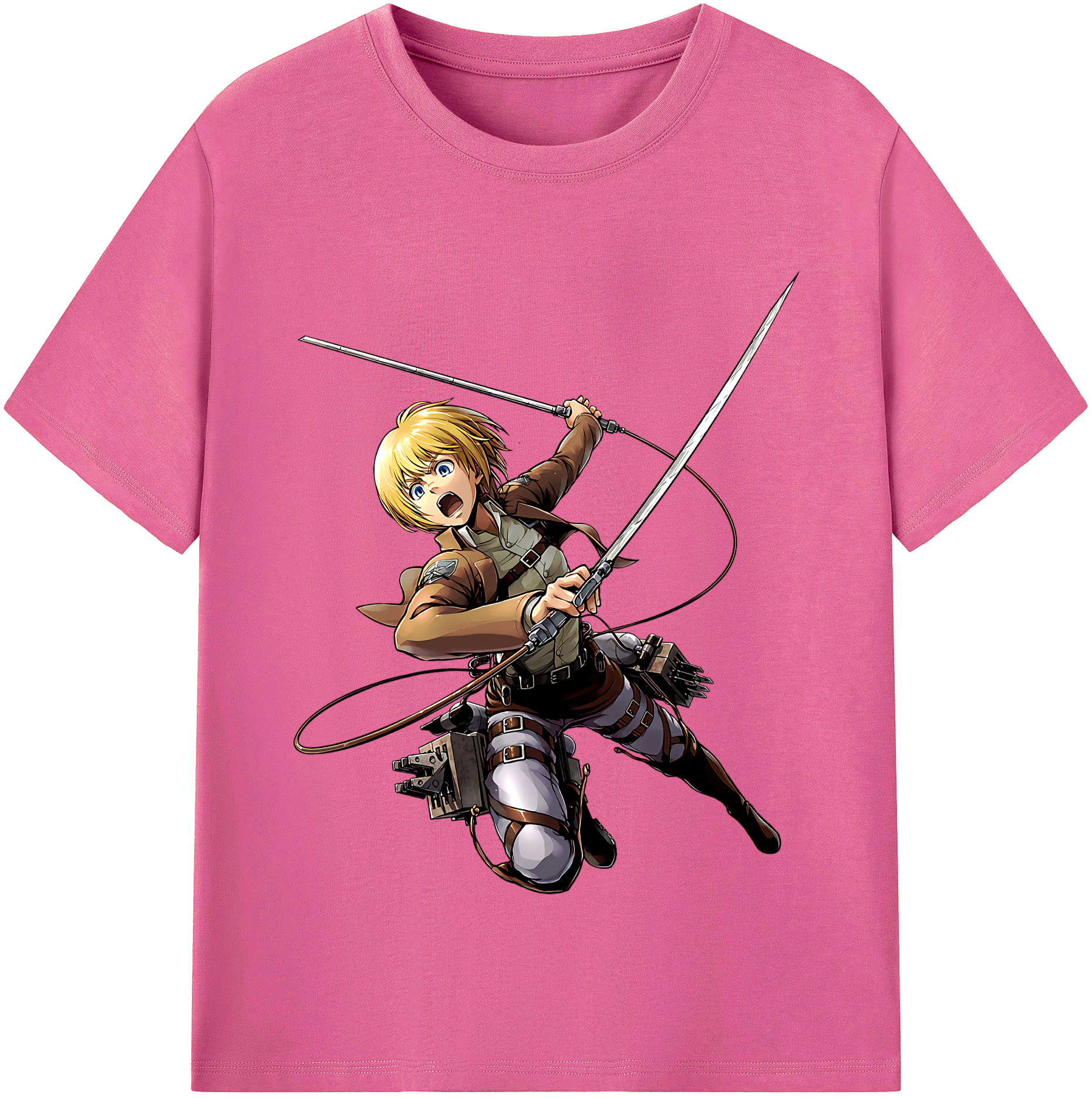 （画像用） 進撃の巨人 アルミン·アルレルト Attack on Titan Armin Arlert レディースカジュアルプリントTシャツ（綿100％）