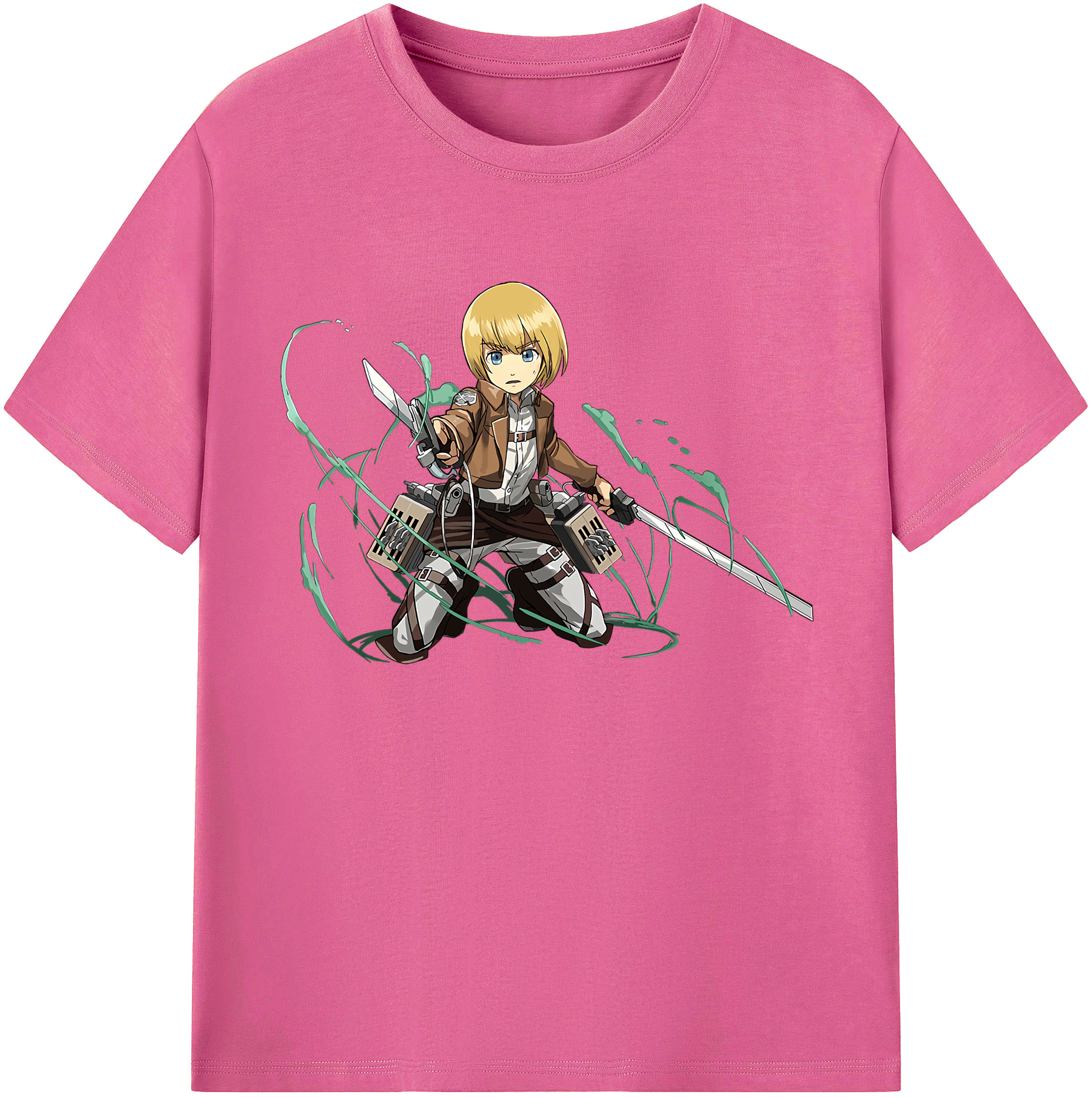 （画像用） 進撃の巨人 アルミン·アルレルト Attack on Titan Armin Arlert レディースカジュアルプリントTシャツ（綿100％）