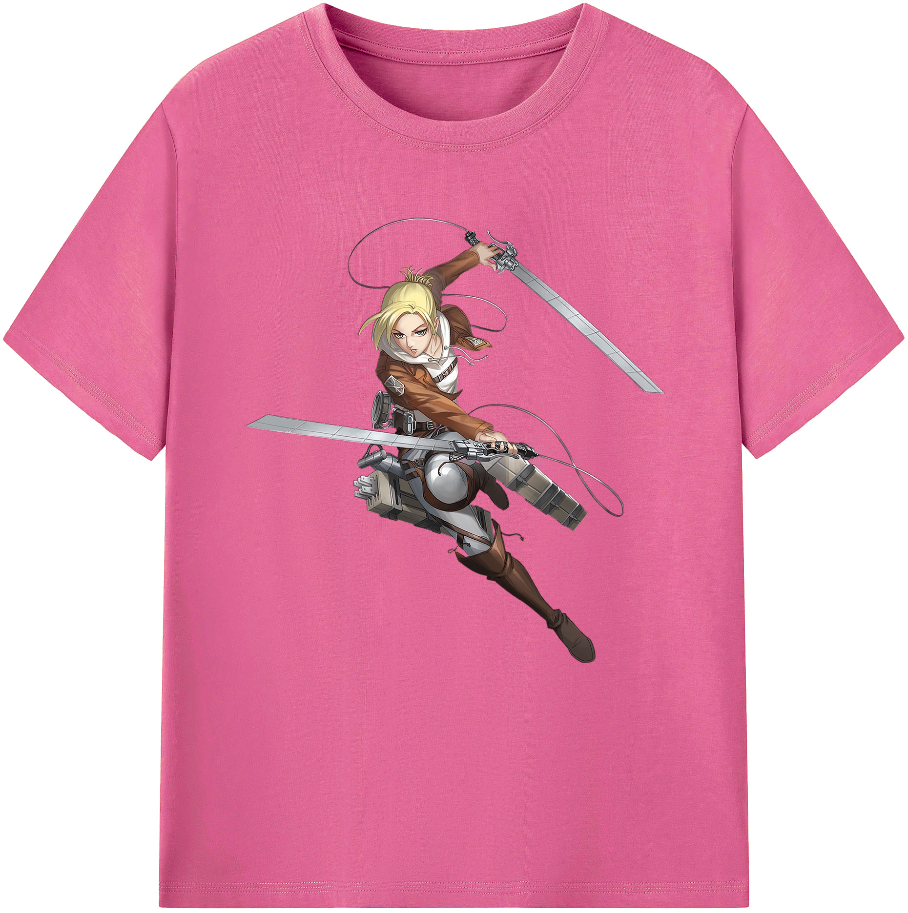 （画像用） 進撃の巨人 アニ・レオンハート Attack on Titan Annie Leonhart レディースカジュアルプリントTシャツ（綿100％）