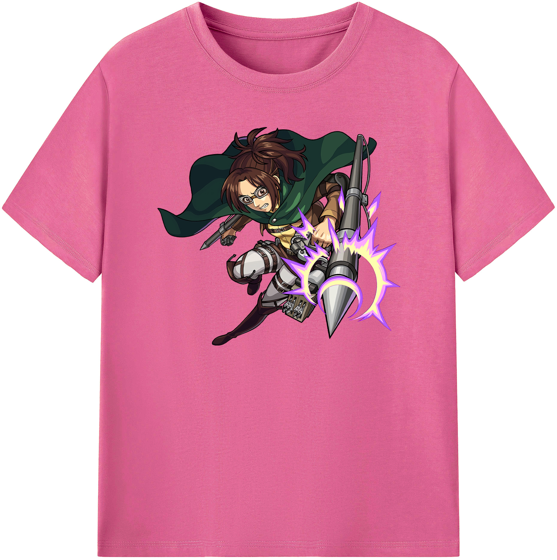 （画像用） 進撃の巨人 ハンジ·ゾエ Attack on Titan Hanji Zoe レディースカジュアルプリントTシャツ（綿100％）
