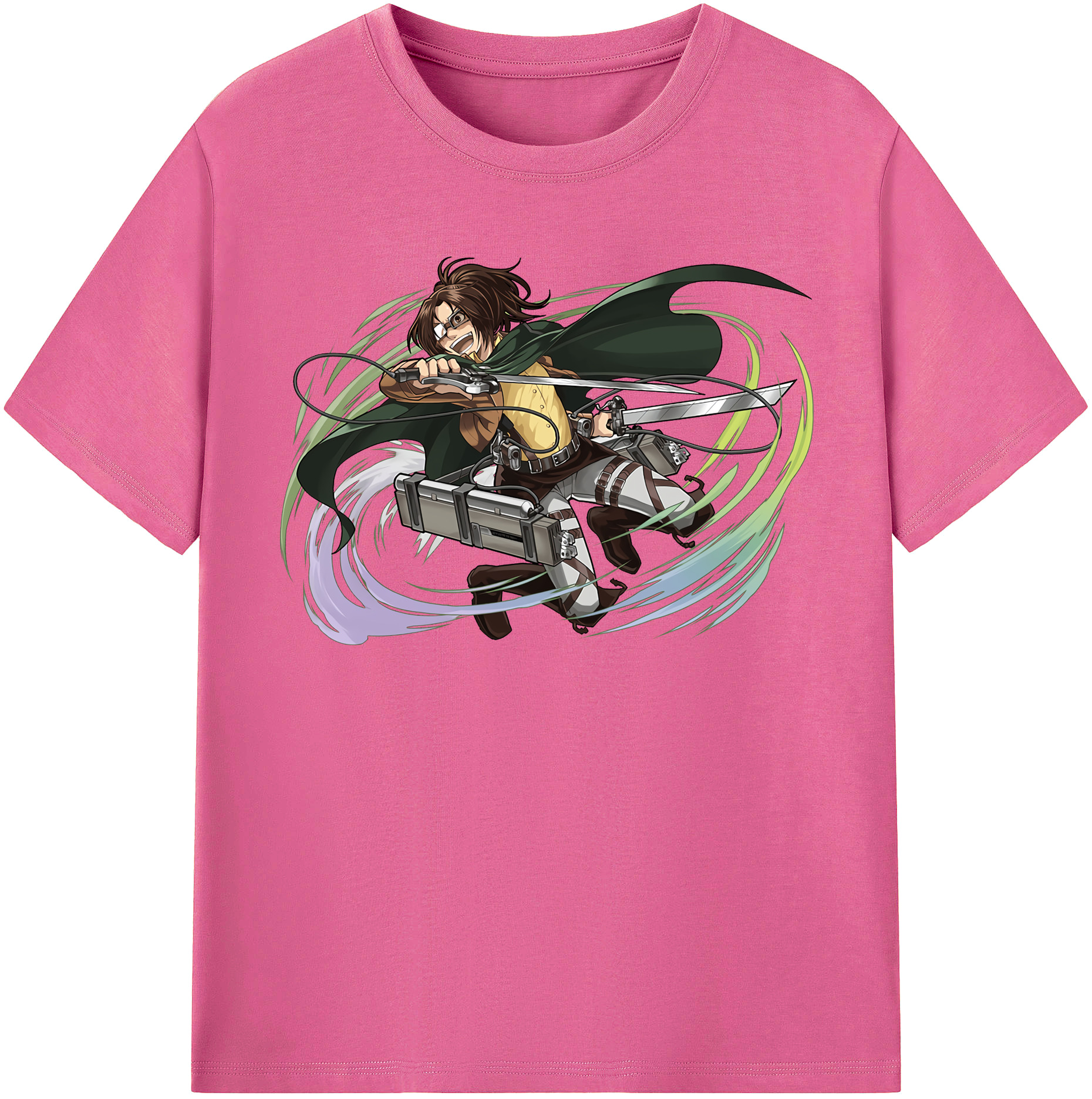 （画像用） 進撃の巨人 ハンジ·ゾエ Attack on Titan Hanji Zoe レディースカジュアルプリントTシャツ（綿100％）