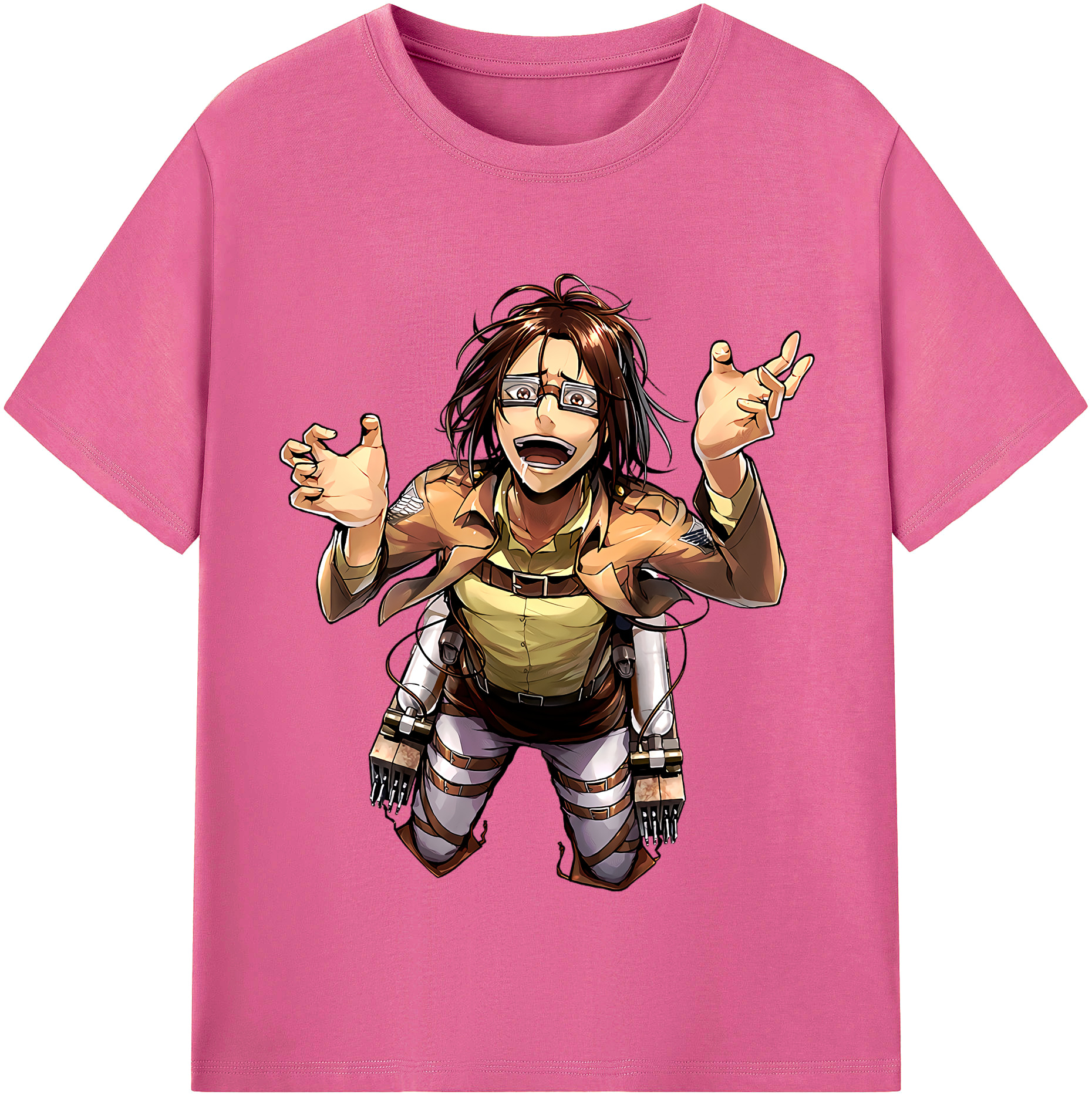 （画像用） 進撃の巨人 ハンジ·ゾエ Attack on Titan Hanji Zoe レディースカジュアルプリントTシャツ（綿100％）
