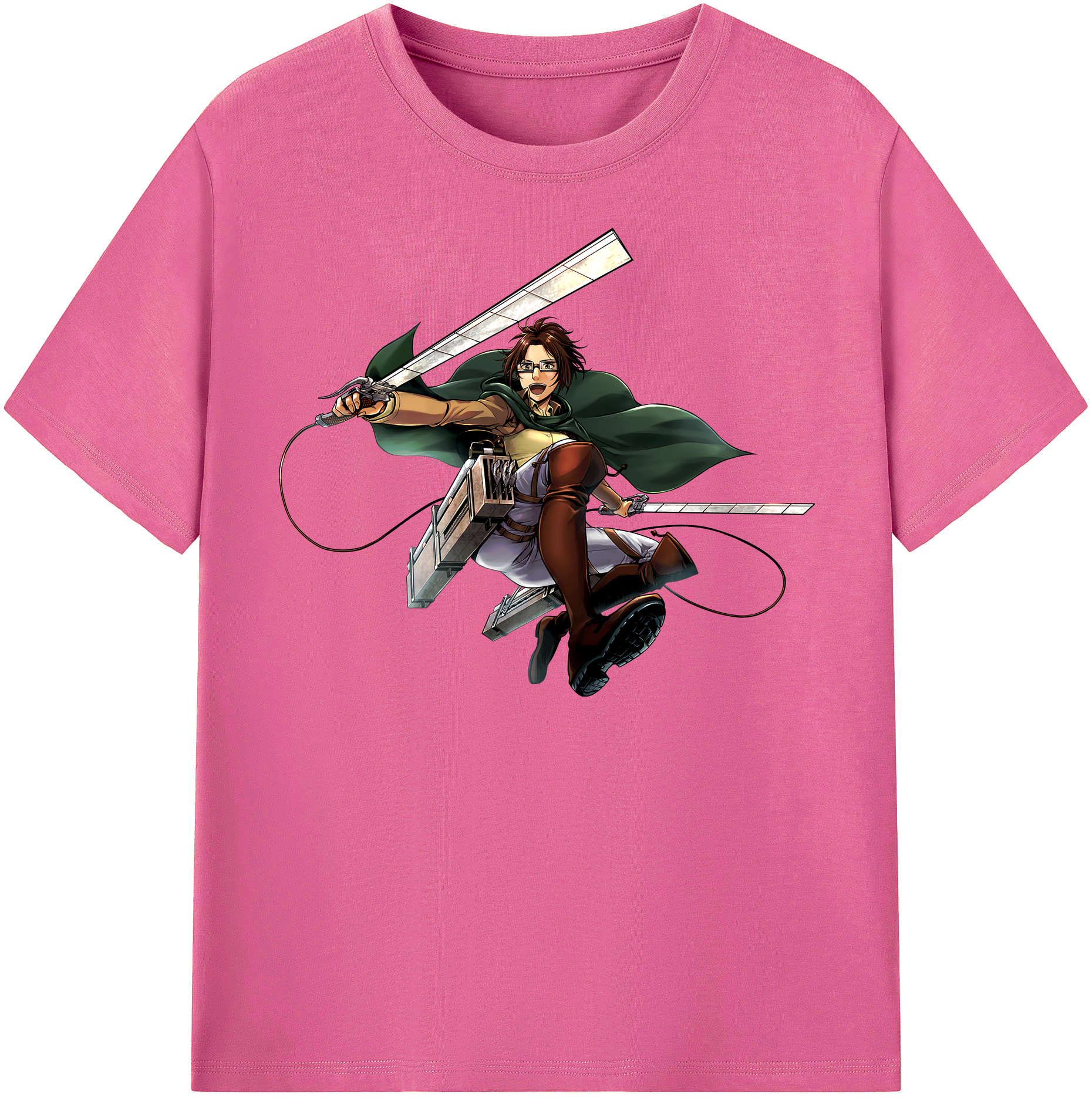 （画像用） 進撃の巨人 ハンジ·ゾエ Attack on Titan Hanji Zoe レディースカジュアルプリントTシャツ（綿100％）