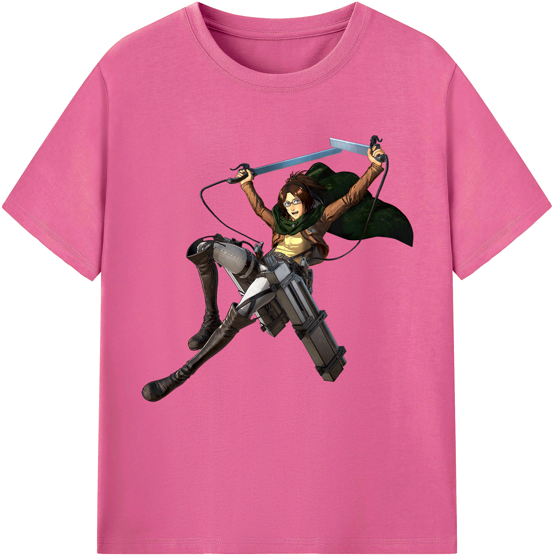 （画像用） 進撃の巨人 ハンジ·ゾエ Attack on Titan Hanji Zoe レディースカジュアルプリントTシャツ（綿100％）
