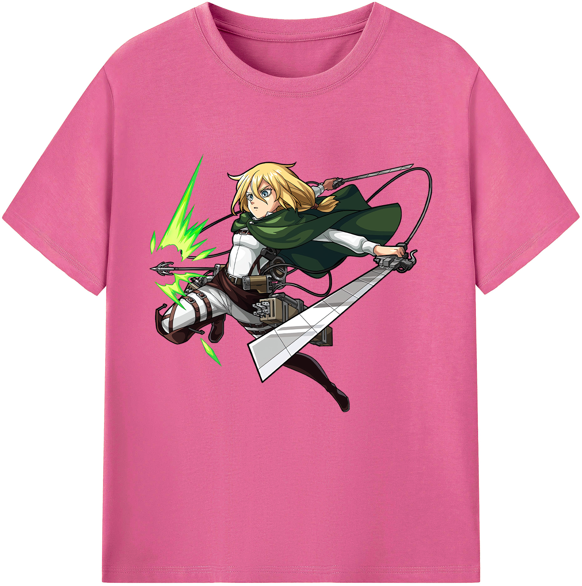 （画像用） 進撃の巨人 クリスタ·レンズ Attack on Titan Christa Lenz レディースカジュアルプリントTシャツ（綿100％）