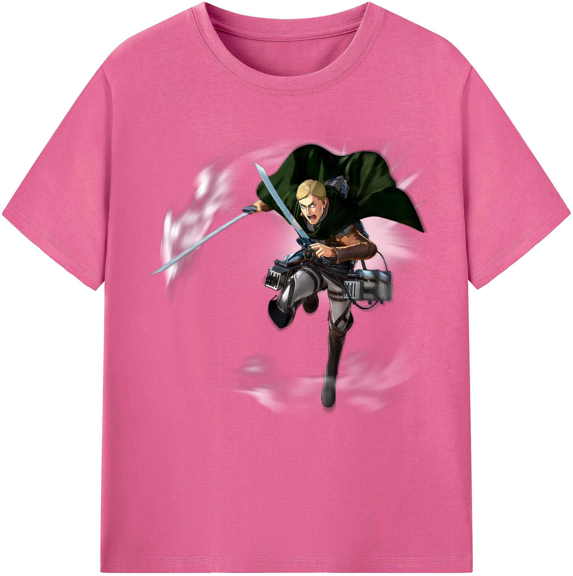 （画像用） 進撃の巨人 エルヴィン・スミス Attack on Titan Erwin Smith レディースカジュアルプリントTシャツ（綿100％）