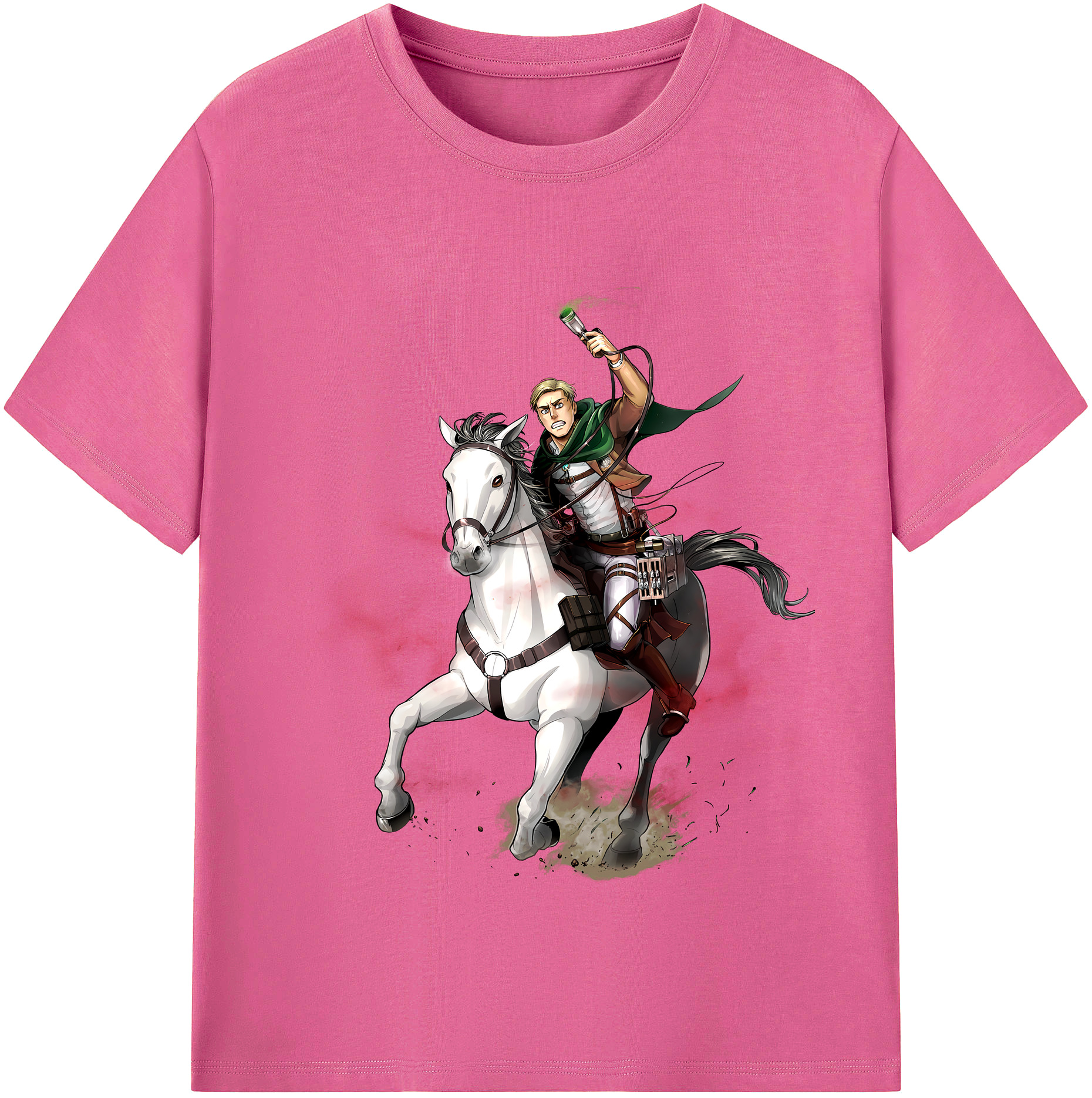 （画像用） 進撃の巨人 エルヴィン・スミス Attack on Titan Erwin Smith レディースカジュアルプリントTシャツ（綿100％）