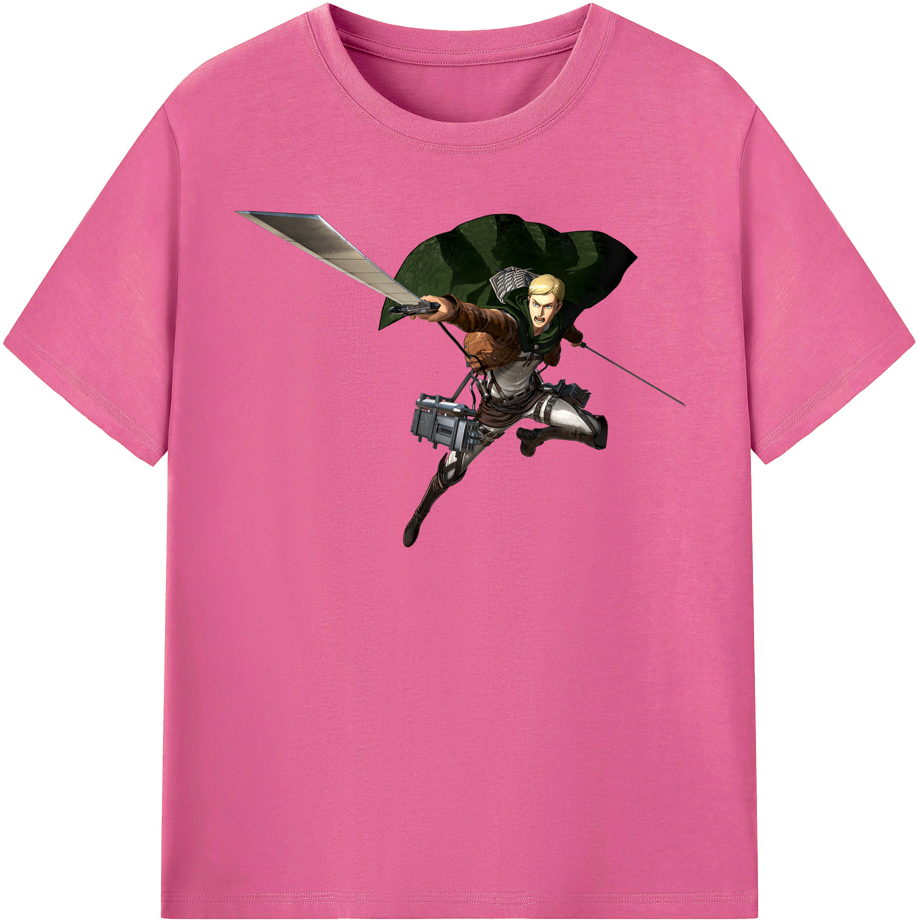 （画像用） 進撃の巨人 エルヴィン・スミス Attack on Titan Erwin Smith レディースカジュアルプリントTシャツ（綿100％）