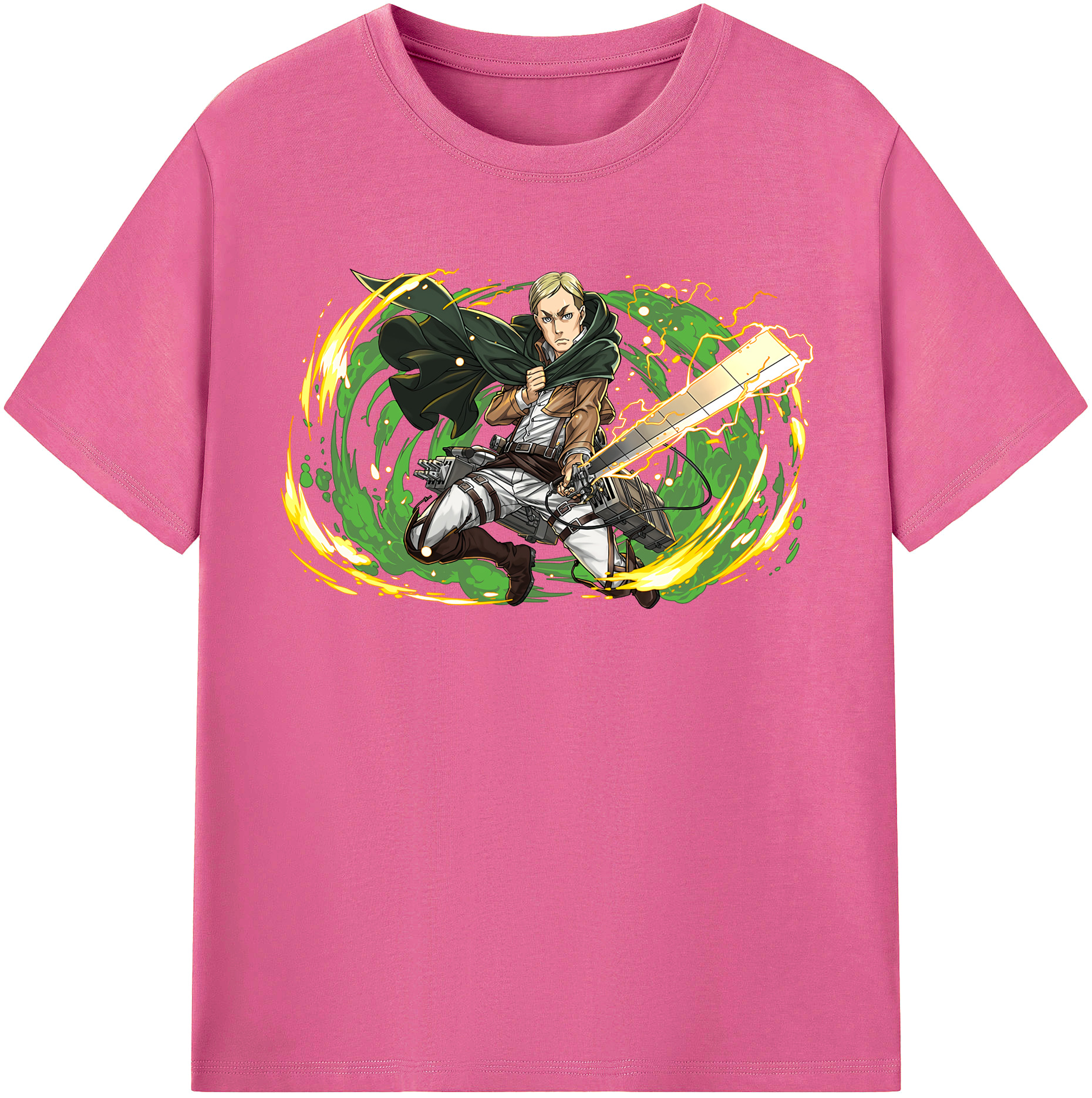 （画像用） 進撃の巨人 エルヴィン・スミス Attack on Titan Erwin Smith レディースカジュアルプリントTシャツ（綿100％）