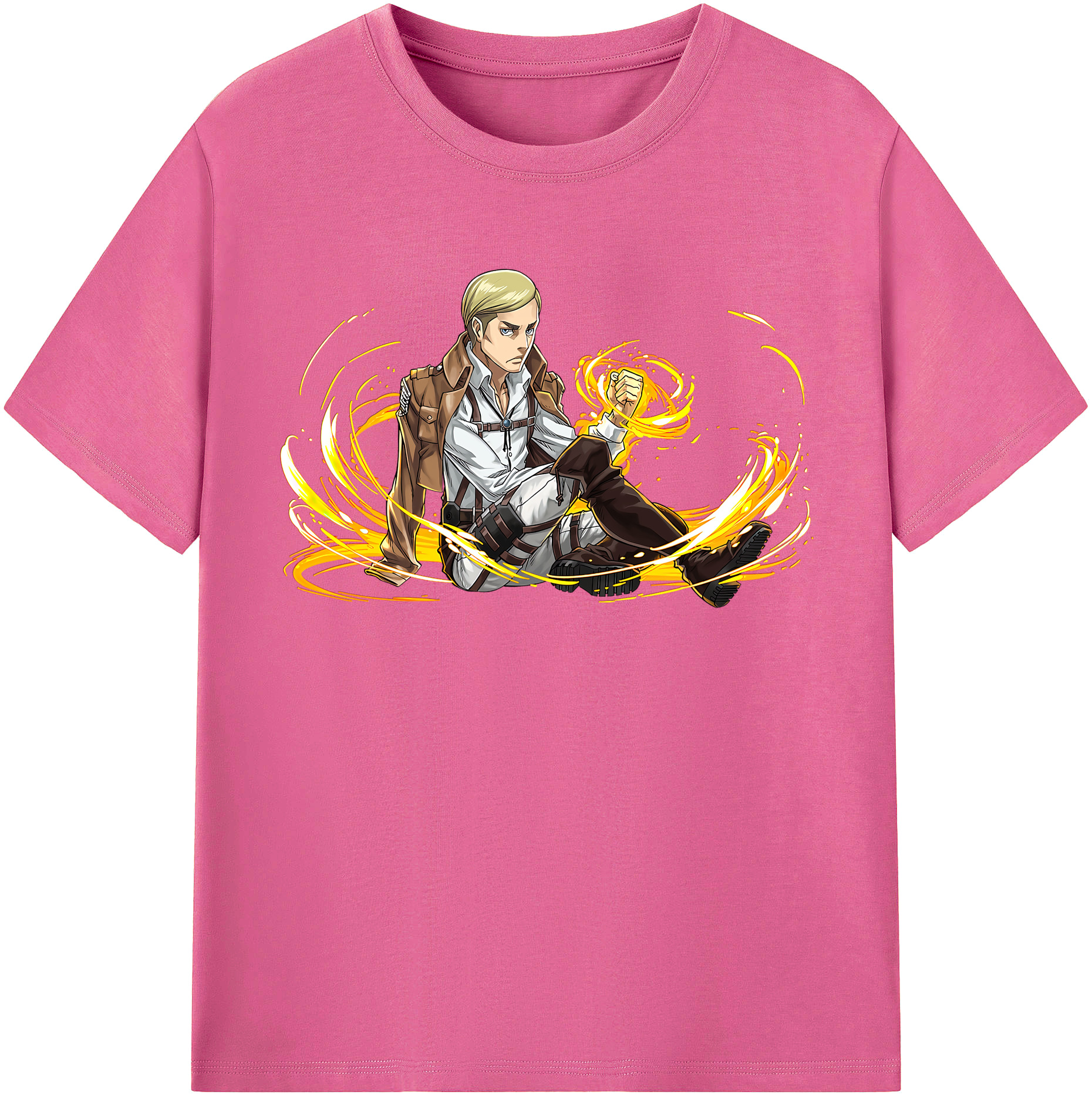 （画像用） 進撃の巨人 エルヴィン・スミス Attack on Titan Erwin Smith レディースカジュアルプリントTシャツ（綿100％）