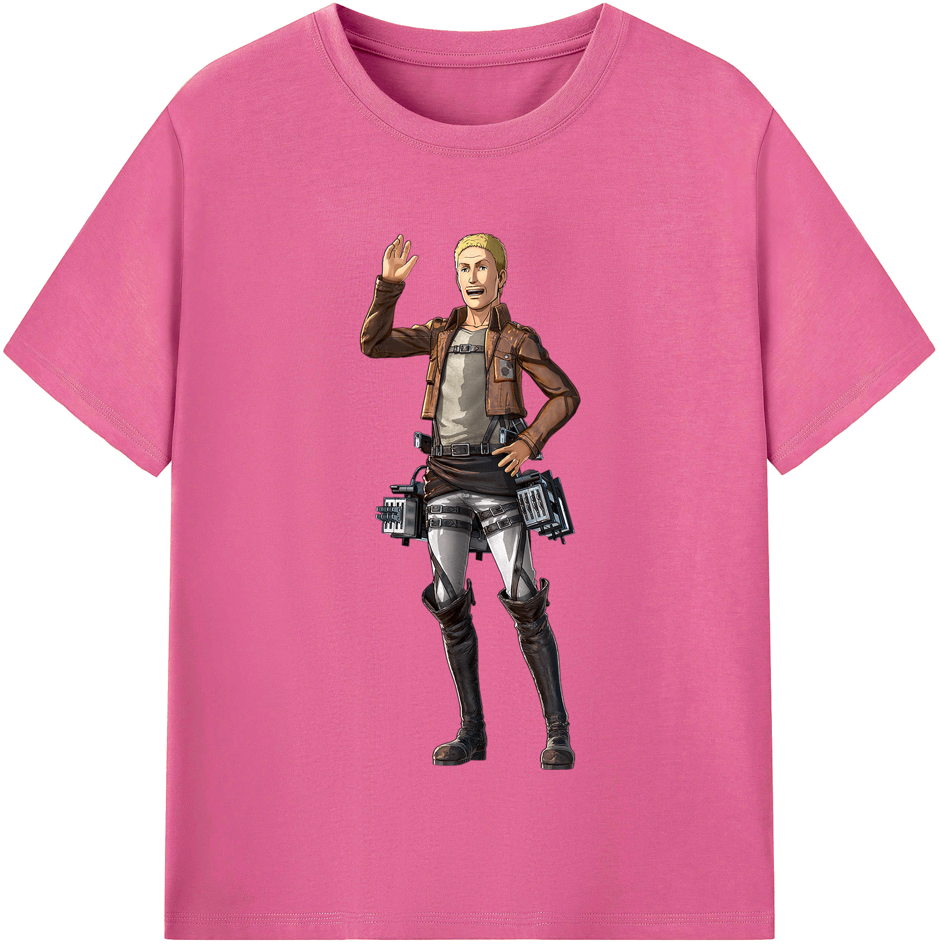 （画像用） 進撃の巨人 ハンネス Attack on Titan Hannes レディースカジュアルプリントTシャツ（綿100％）