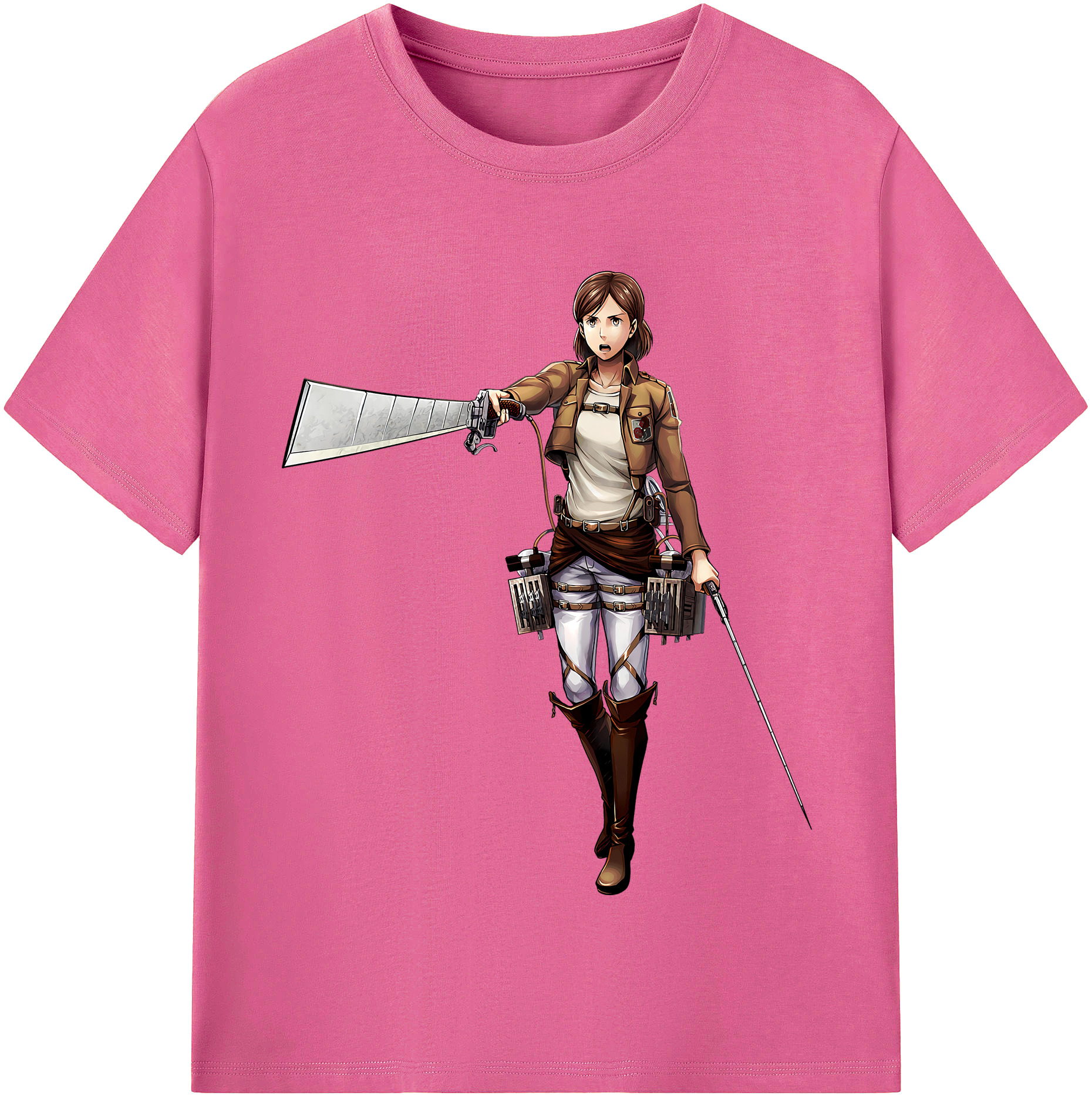 （画像用） 進撃の巨人 Attack on Titan レディースカジュアルプリントTシャツ（綿100％）
