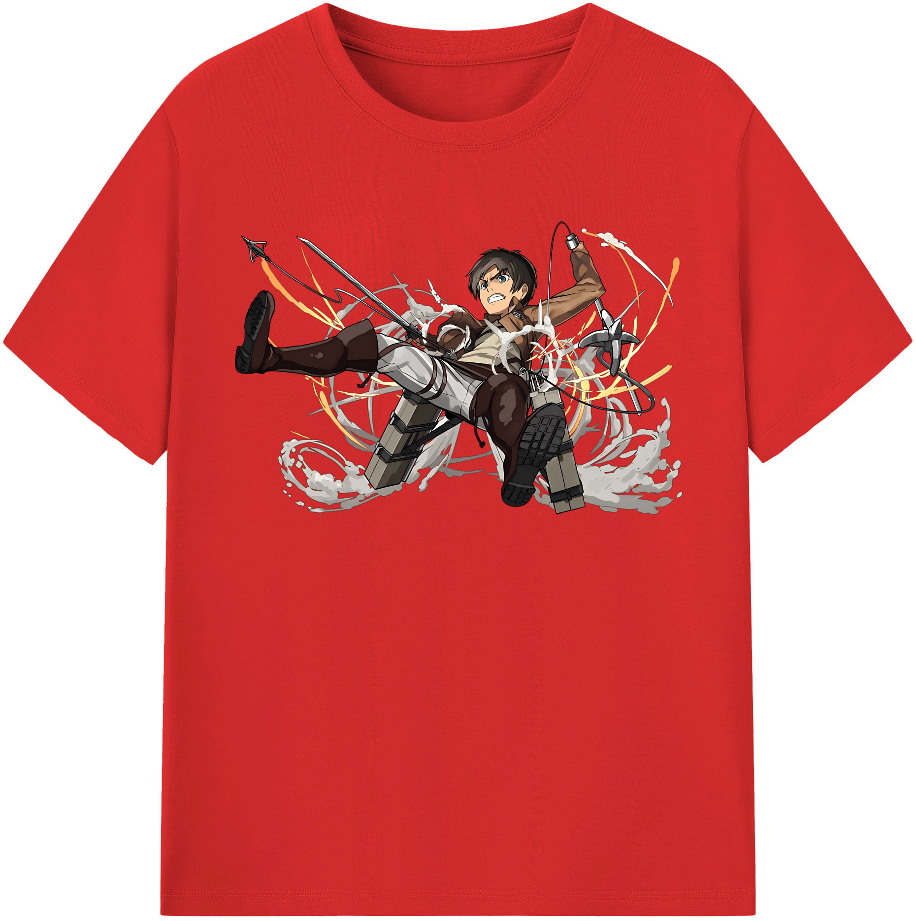 （画像用） 進撃の巨人 エレン･イェーガー Attack on Titan Eren Jäger レディースカジュアルプリントTシャツ（綿100％）
