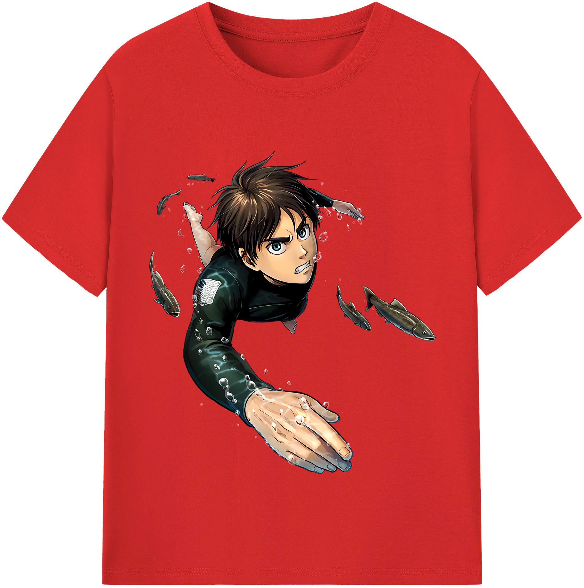 （画像用） 進撃の巨人 エレン･イェーガー Attack on Titan Eren Jäger レディースカジュアルプリントTシャツ（綿100％）