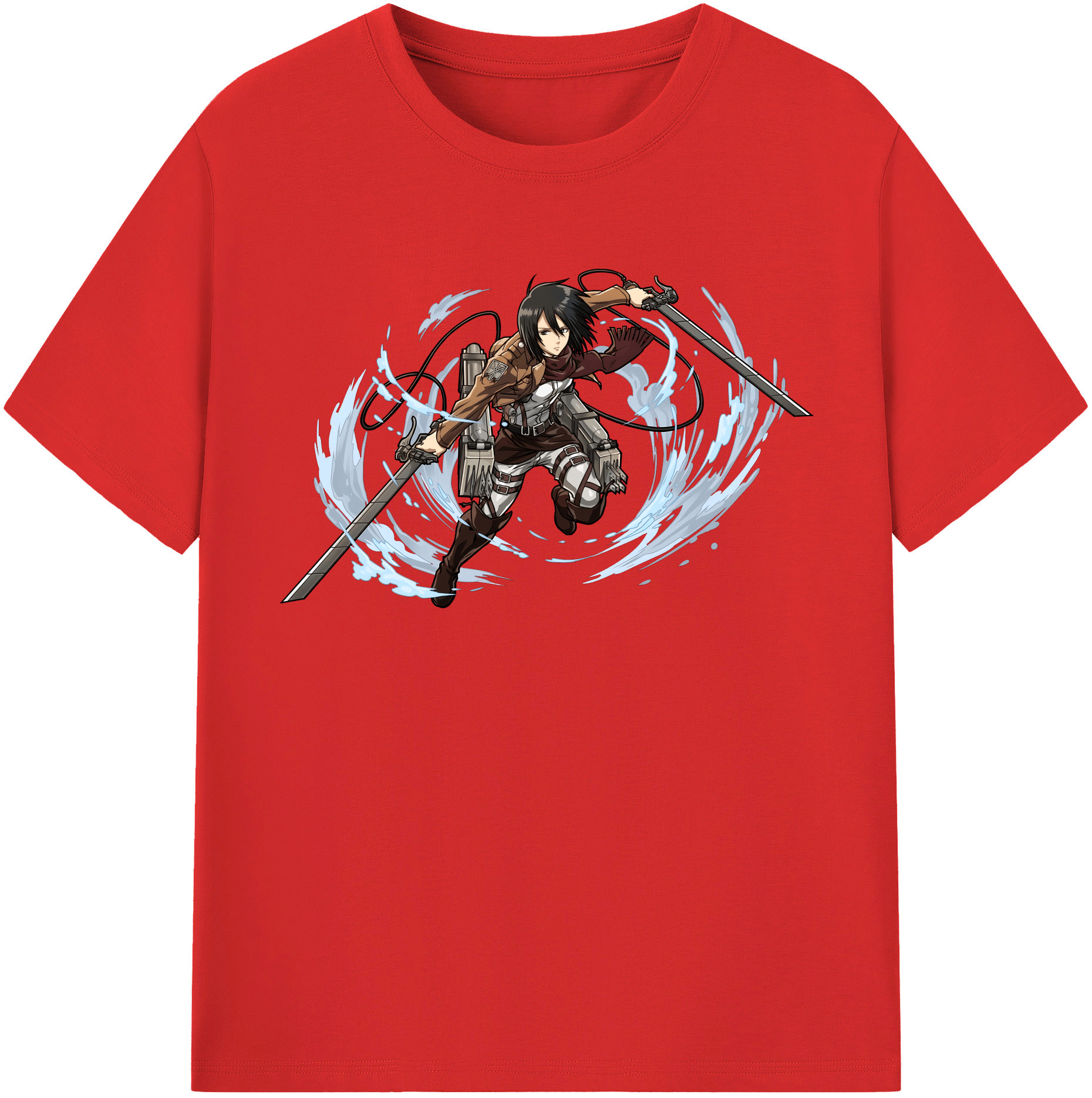 （画像用） 進撃の巨人 ミカサ·アッカーマン Attack on Titan Mikasa Ackerman レディースカジュアルプリントTシャツ（綿100％）