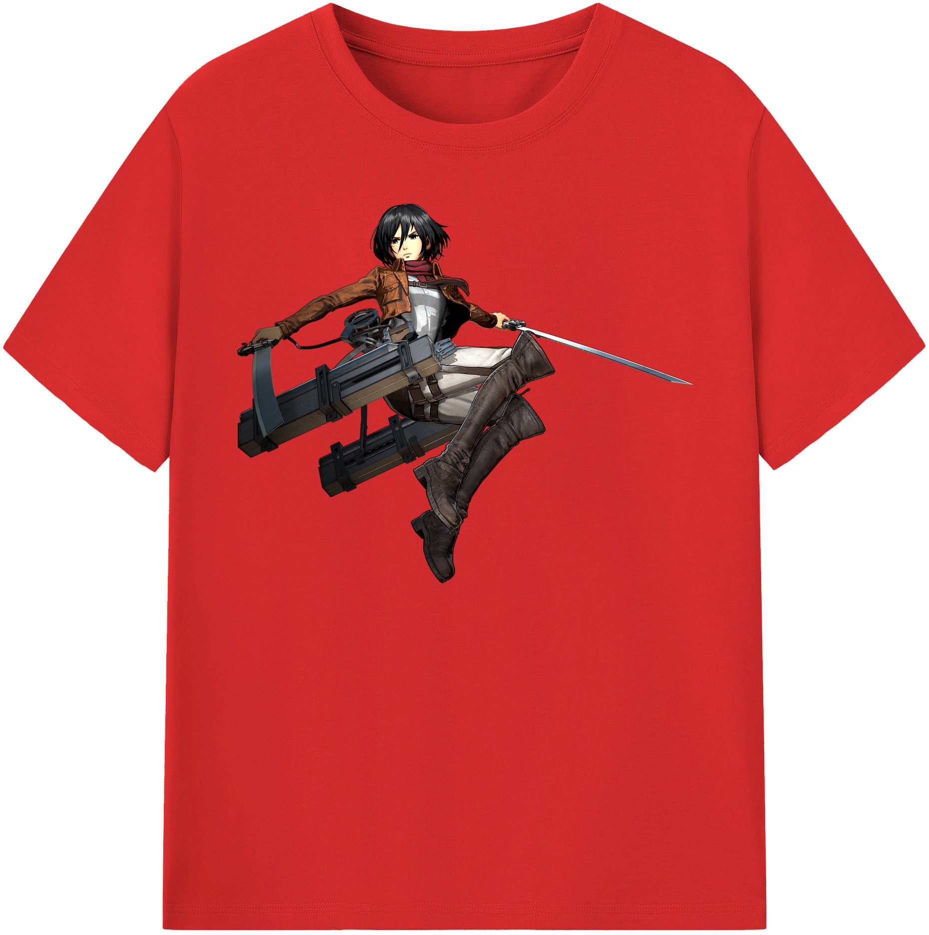 （画像用） 進撃の巨人 ミカサ·アッカーマン Attack on Titan Mikasa Ackerman レディースカジュアルプリントTシャツ（綿100％）