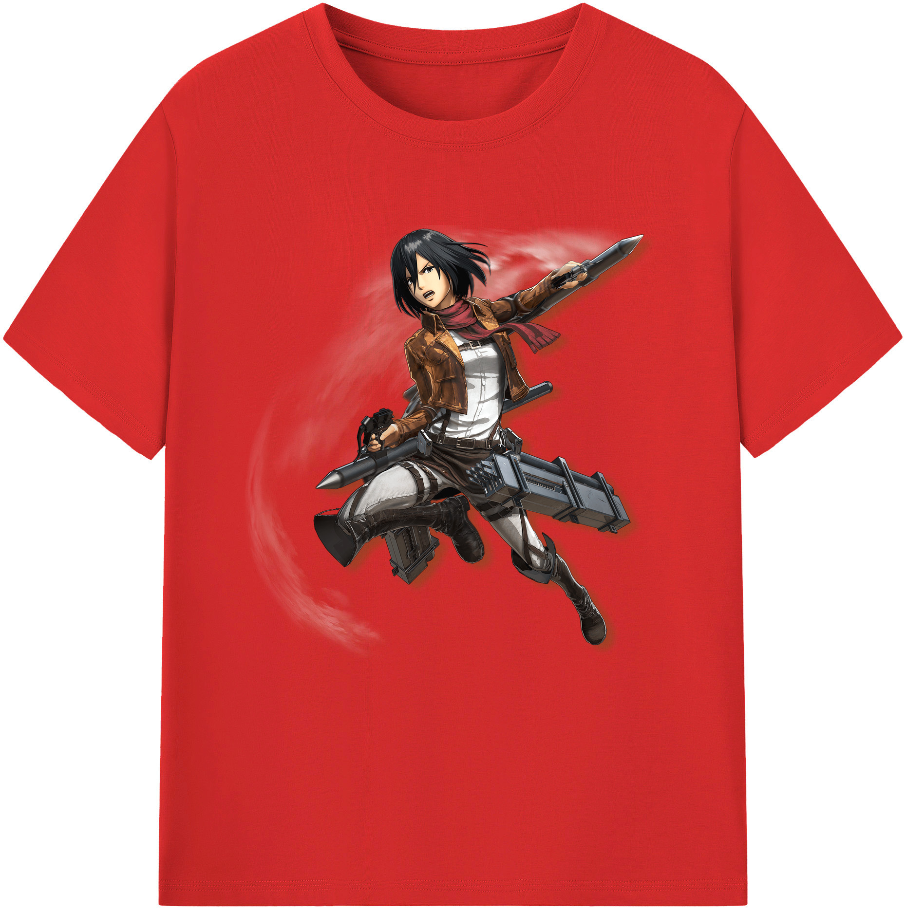 （画像用） 進撃の巨人 ミカサ·アッカーマン Attack on Titan Mikasa Ackerman レディースカジュアルプリントTシャツ（綿100％）