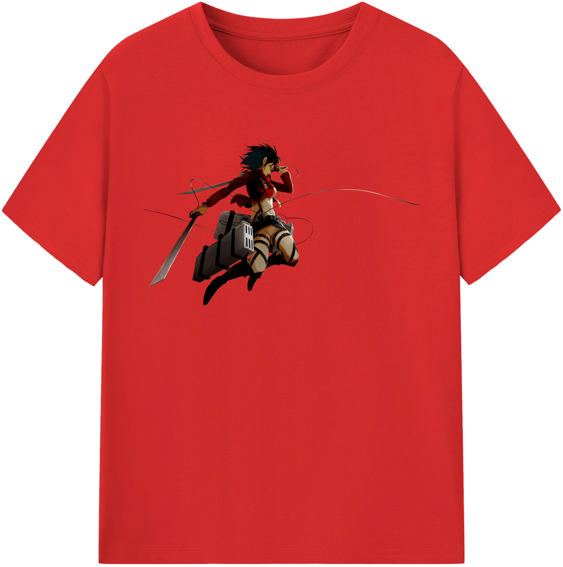 （画像用） 進撃の巨人 ミカサ·アッカーマン Attack on Titan Mikasa Ackerman レディースカジュアルプリントTシャツ（綿100％）