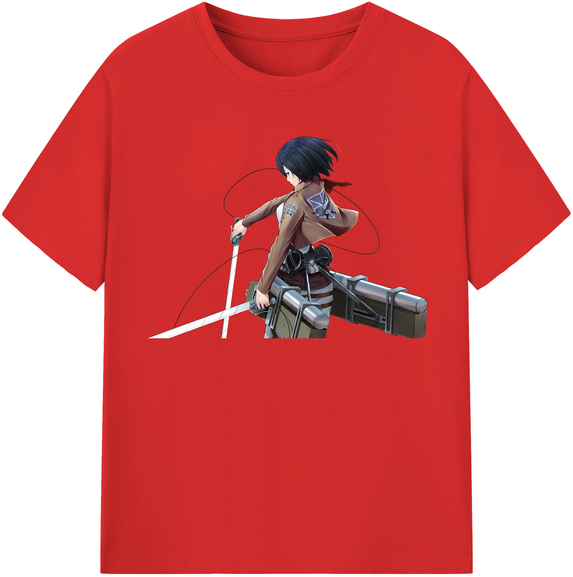 （画像用） 進撃の巨人 ミカサ·アッカーマン Attack on Titan Mikasa Ackerman レディースカジュアルプリントTシャツ（綿100％）