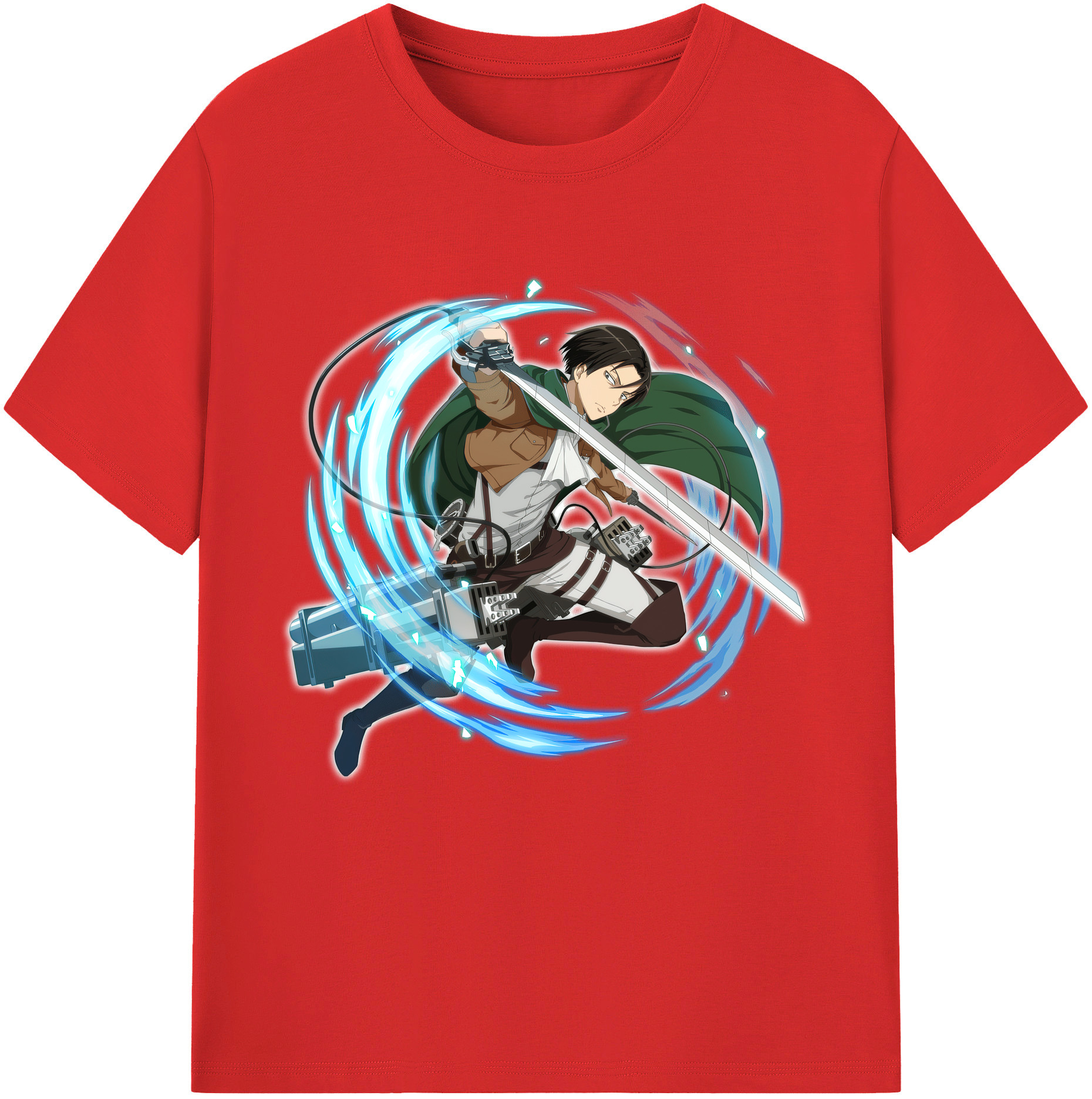（画像用） 進撃の巨人 リヴァイ·アッカーマン Attack on Titan Levi Ackerman レディースカジュアルプリントTシャツ（綿100％）