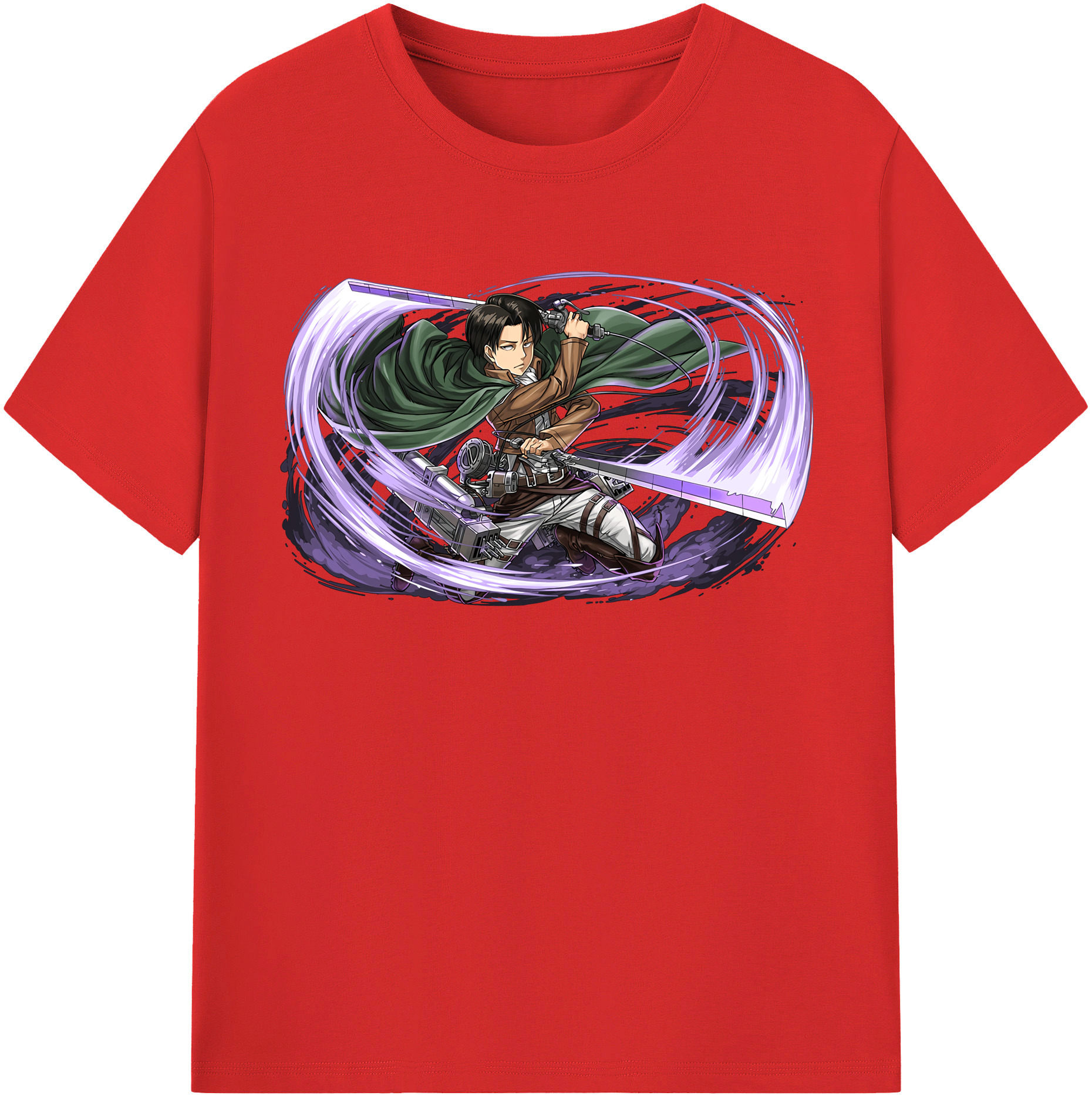 （画像用） 進撃の巨人 リヴァイ·アッカーマン Attack on Titan Levi Ackerman レディースカジュアルプリントTシャツ（綿100％）