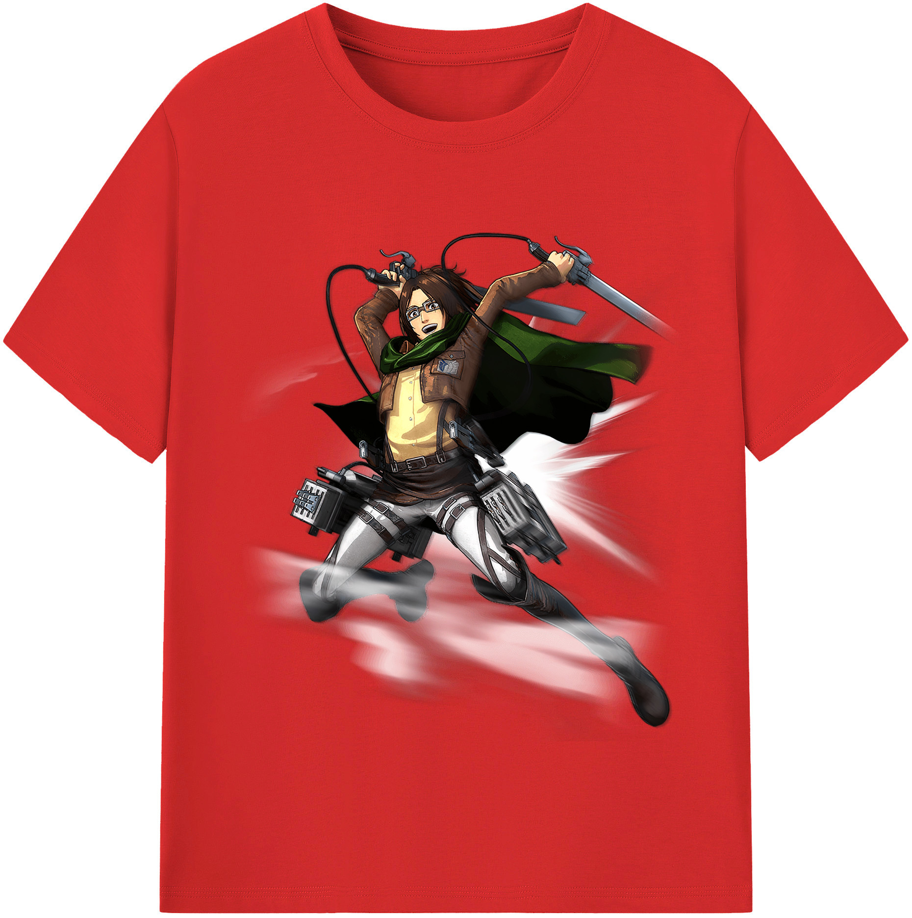 （画像用） 進撃の巨人 ハンジ·ゾエ Attack on Titan Hanji Zoe レディースカジュアルプリントTシャツ（綿100％）