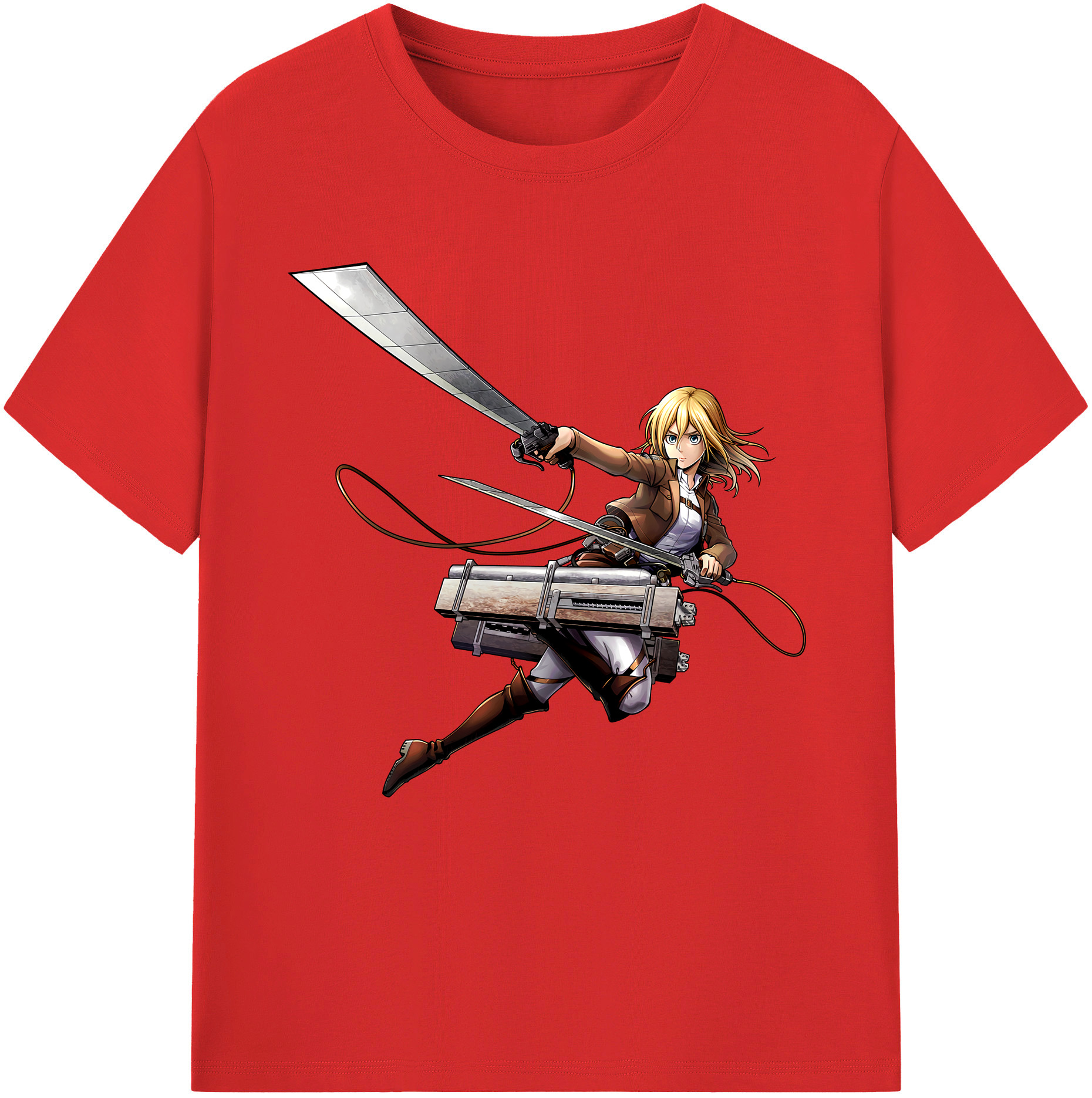 （画像用） 進撃の巨人 クリスタ·レンズ Attack on Titan Christa Lenz レディースカジュアルプリントTシャツ（綿100％）