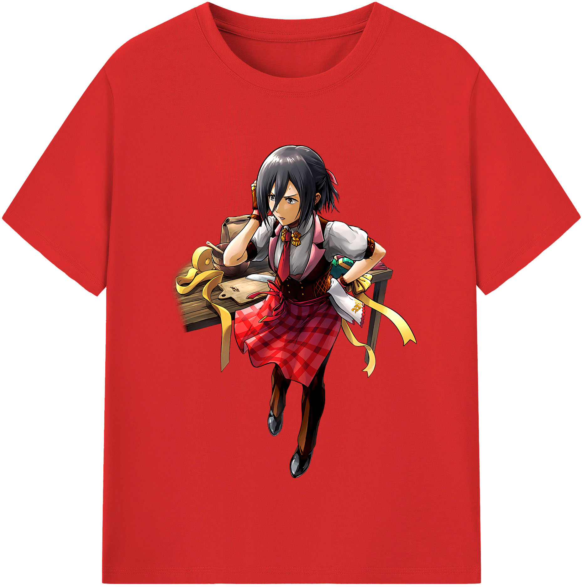 （画像用） 進撃の巨人 ミカサ·アッカーマン Attack on Titan Mikasa Ackerman レディースカジュアルプリントTシャツ（綿100％）
